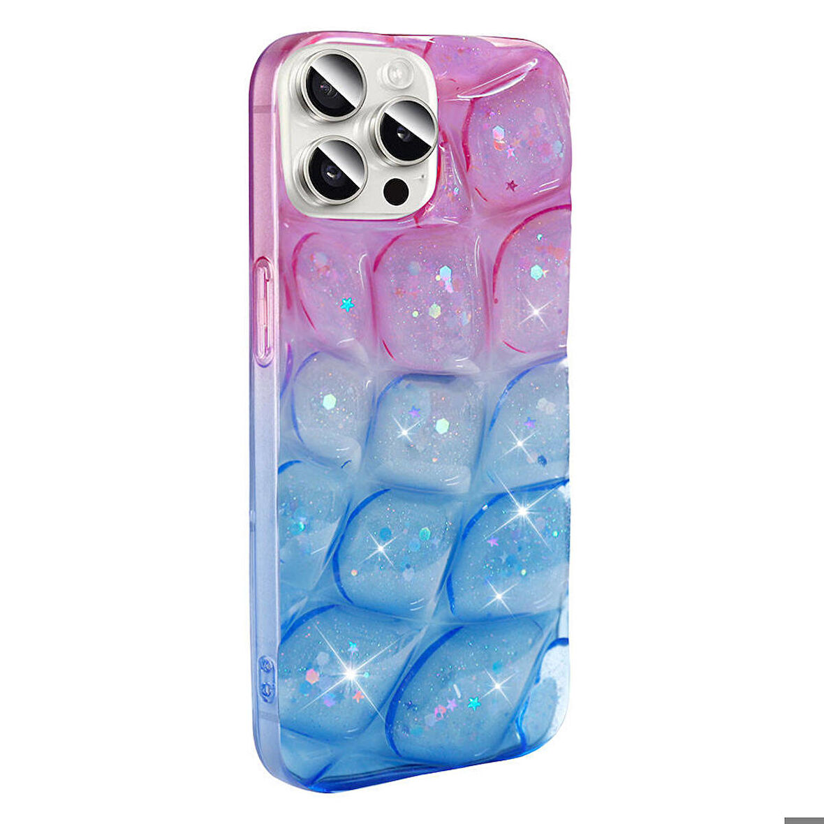 Mkorayavm Apple iPhone 15 Pro Max 3D Desenli Simli Kapak