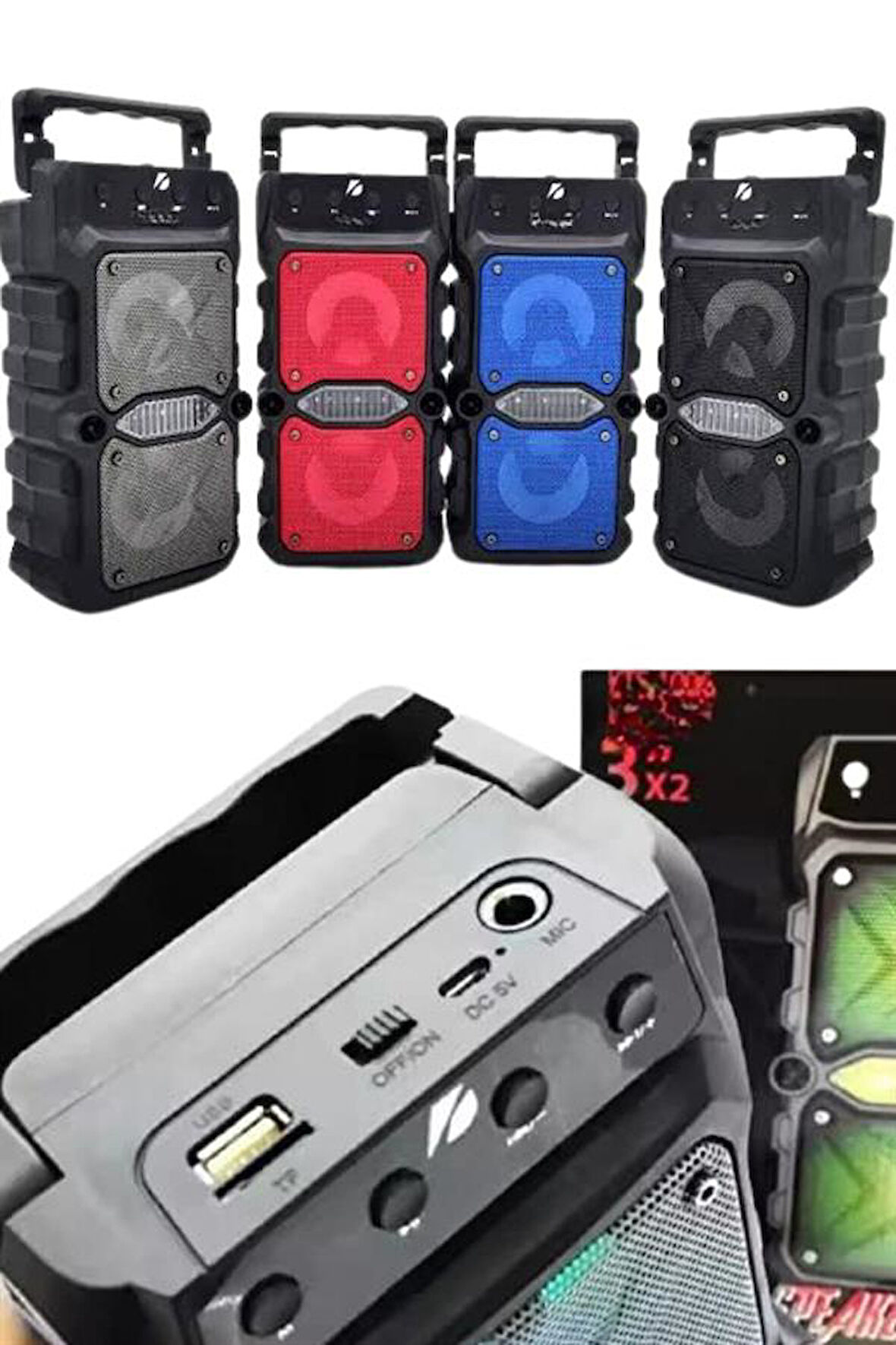 Bluetooth Hoparlör Çift Mikrofonlu Güçlü Ses Kaliteli Kesintisiz Kablosuz