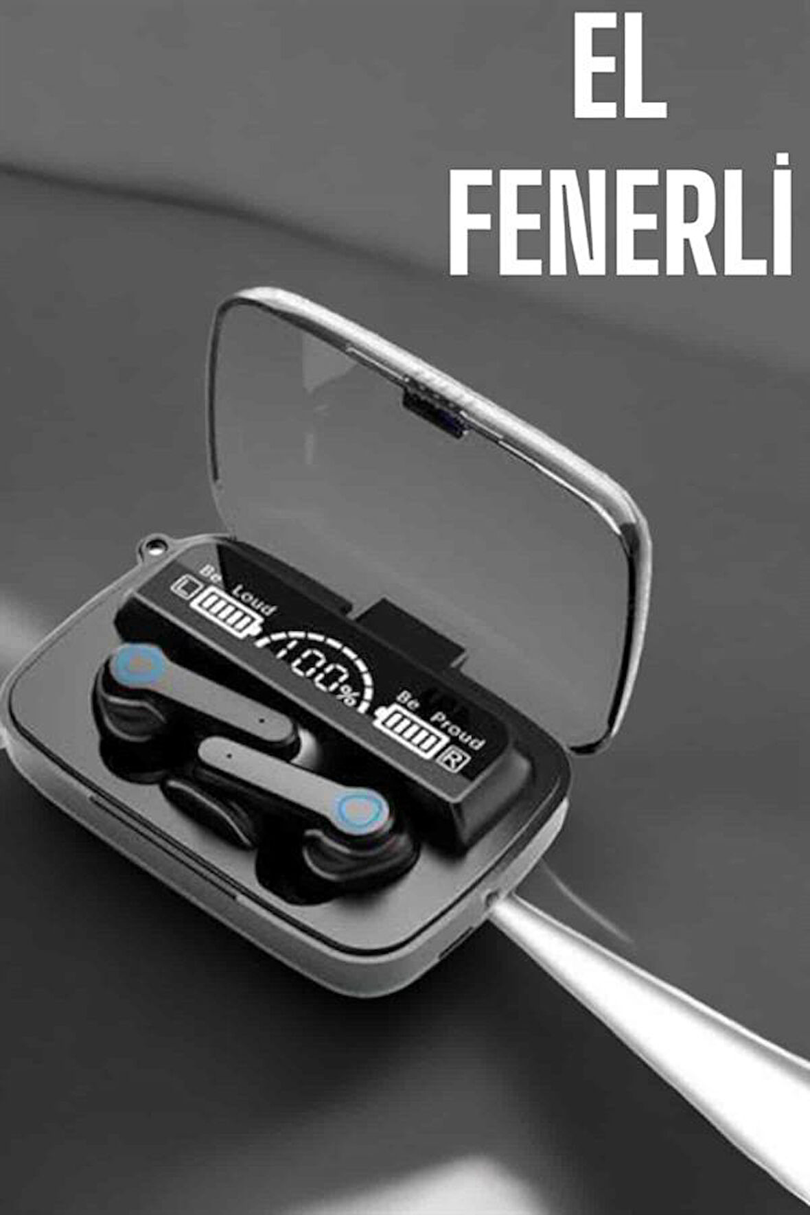 Bluetooth Kulaklık Powerbankli Dijital Göstergeli Dokunmatik Kontrol