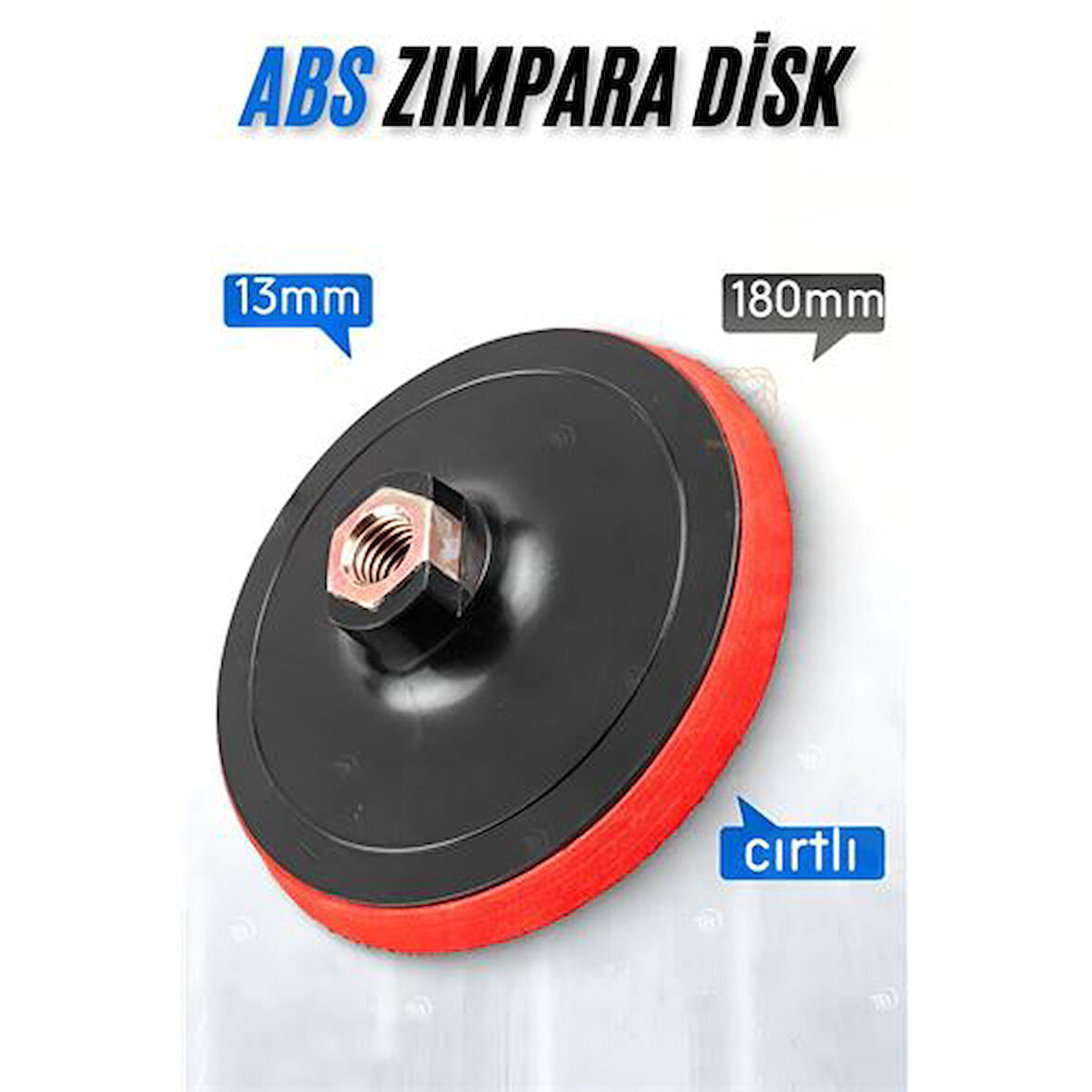 HSNET 180 mm Cırtlı Zımpara Disk Pasta Cila Sünger Tabanı