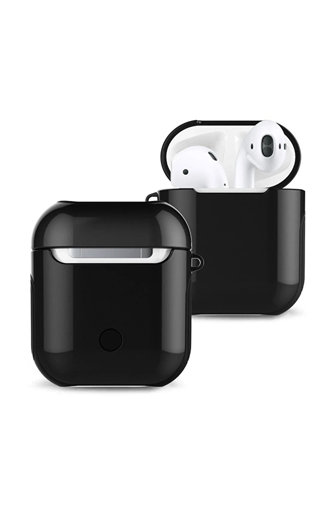 Airpods 2 (2.nesil) 3in1 Kılıf - Siyah-(5796)