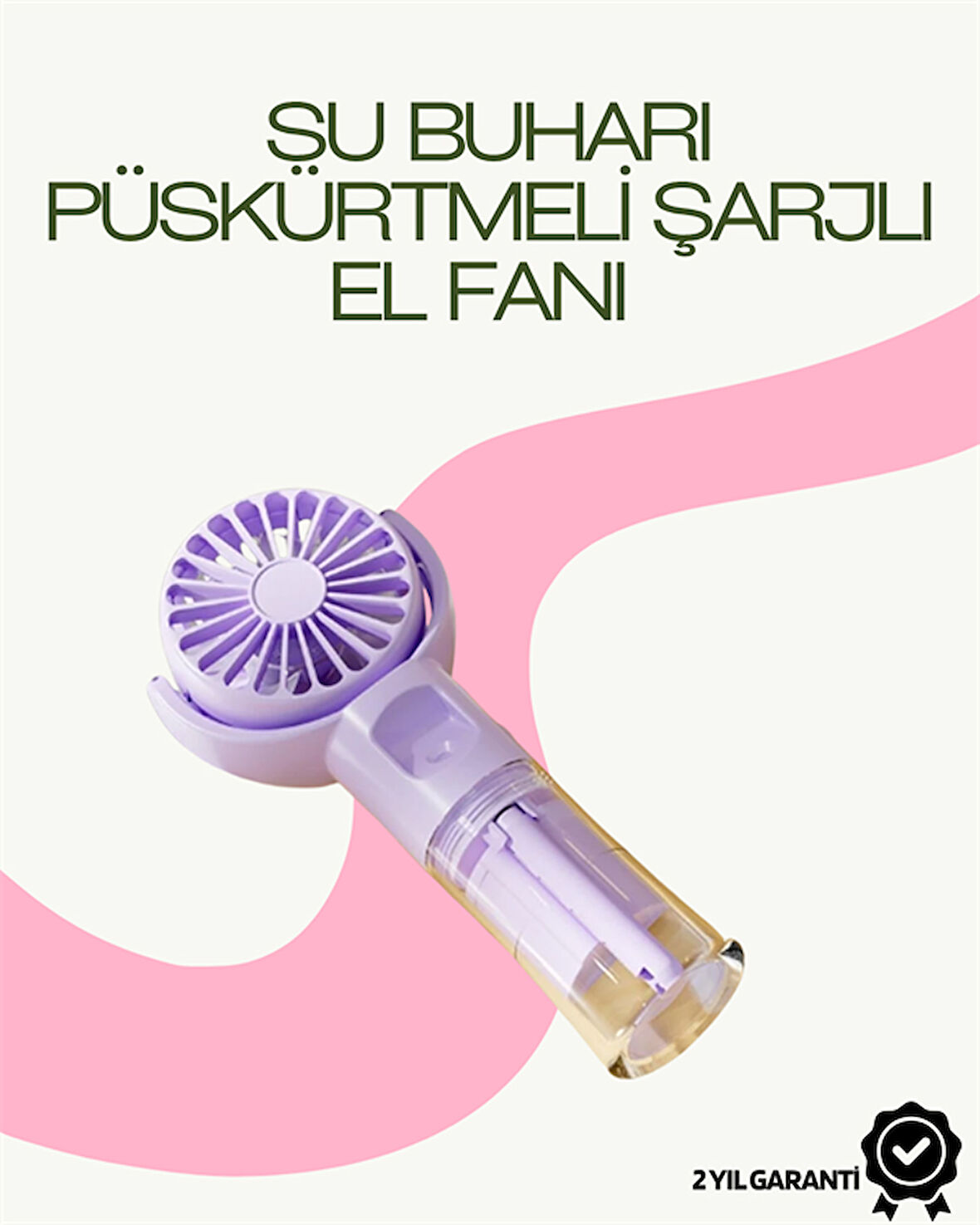 Dönen Su Sisli El Fanı – 4 Kademeli Rüzgar Şeffaf Su Haznesi Sessiz Çalışma