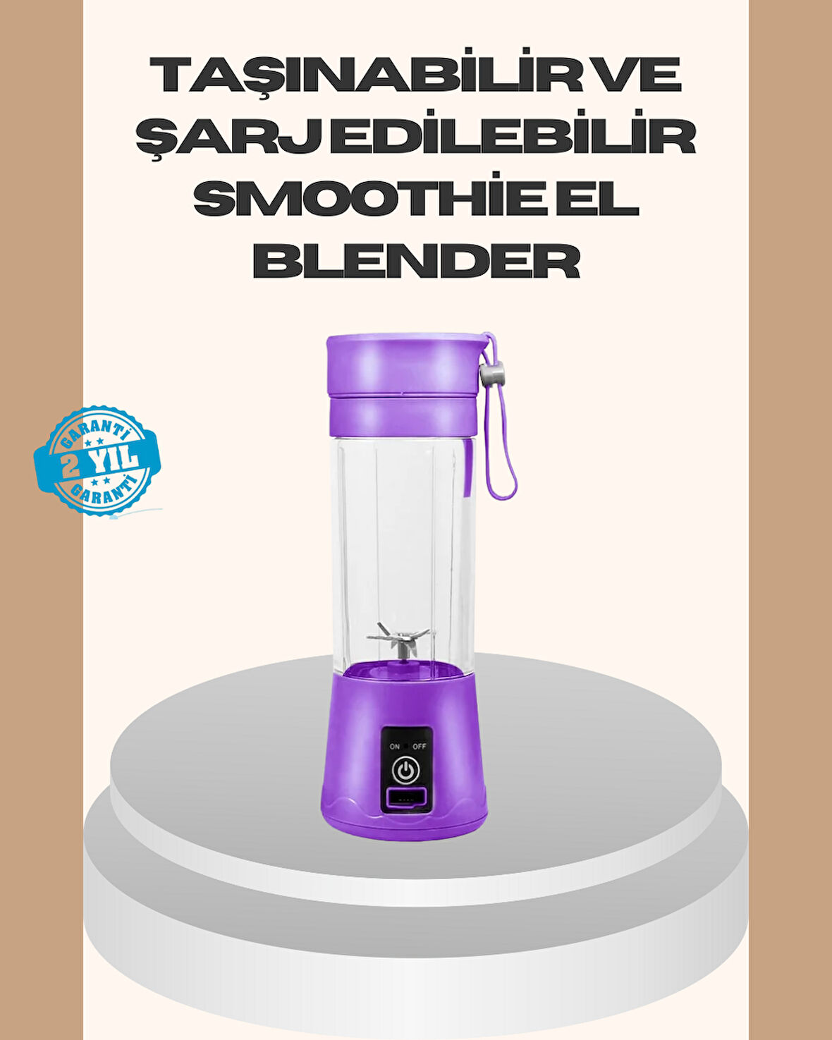 Mini Taşınabilir Blender 380ml USB Şarjlı Detoks Smoothie Hazırlayıcı