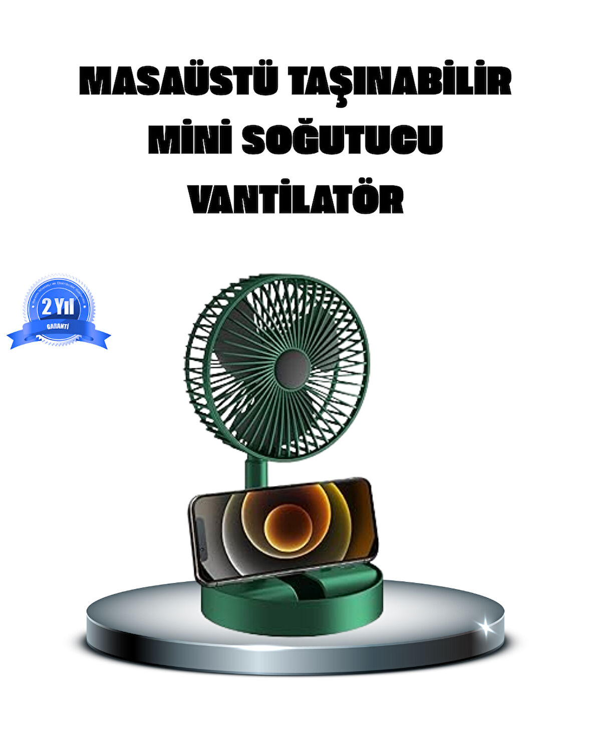 Katlanabilir Şarjlı Mini Fan 3 Kademeli Hız Ayarlı Taşınabilir