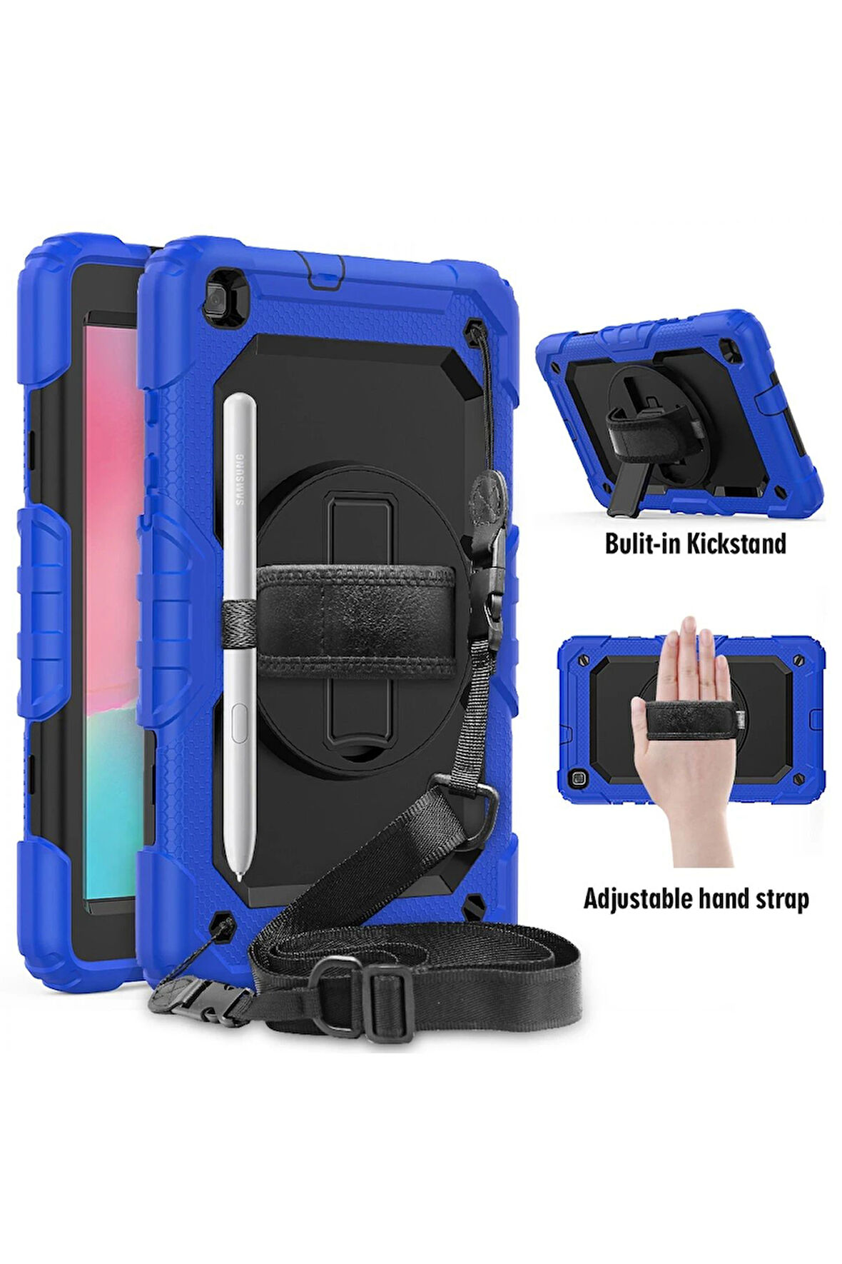 Samsung Galaxy T290 Tab A 8 Kılıf Pars Tablet Kapak - Mavi-(5796)