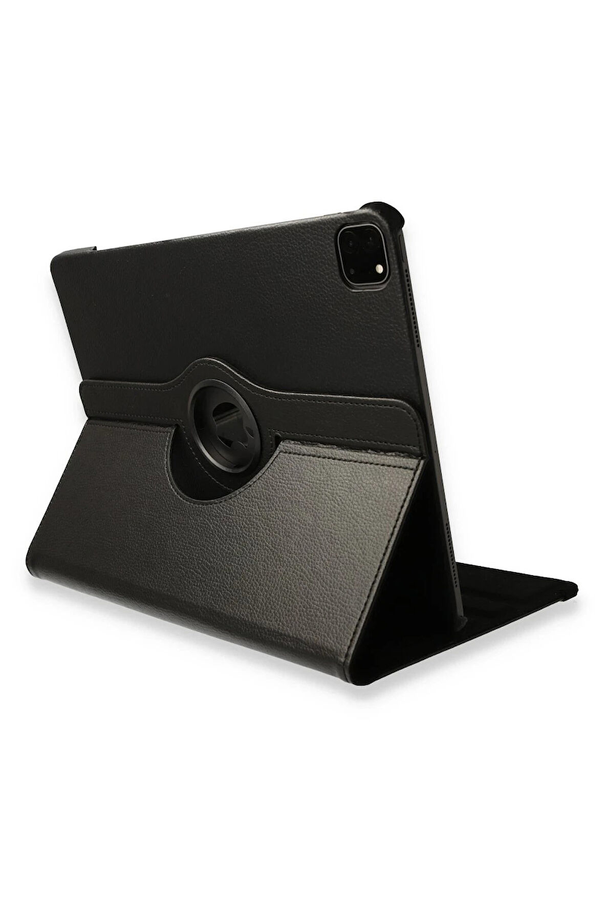 iPad Pro 12.9 (2021) Kılıf 360 Tablet Deri Kılıf - Siyah-(5796)