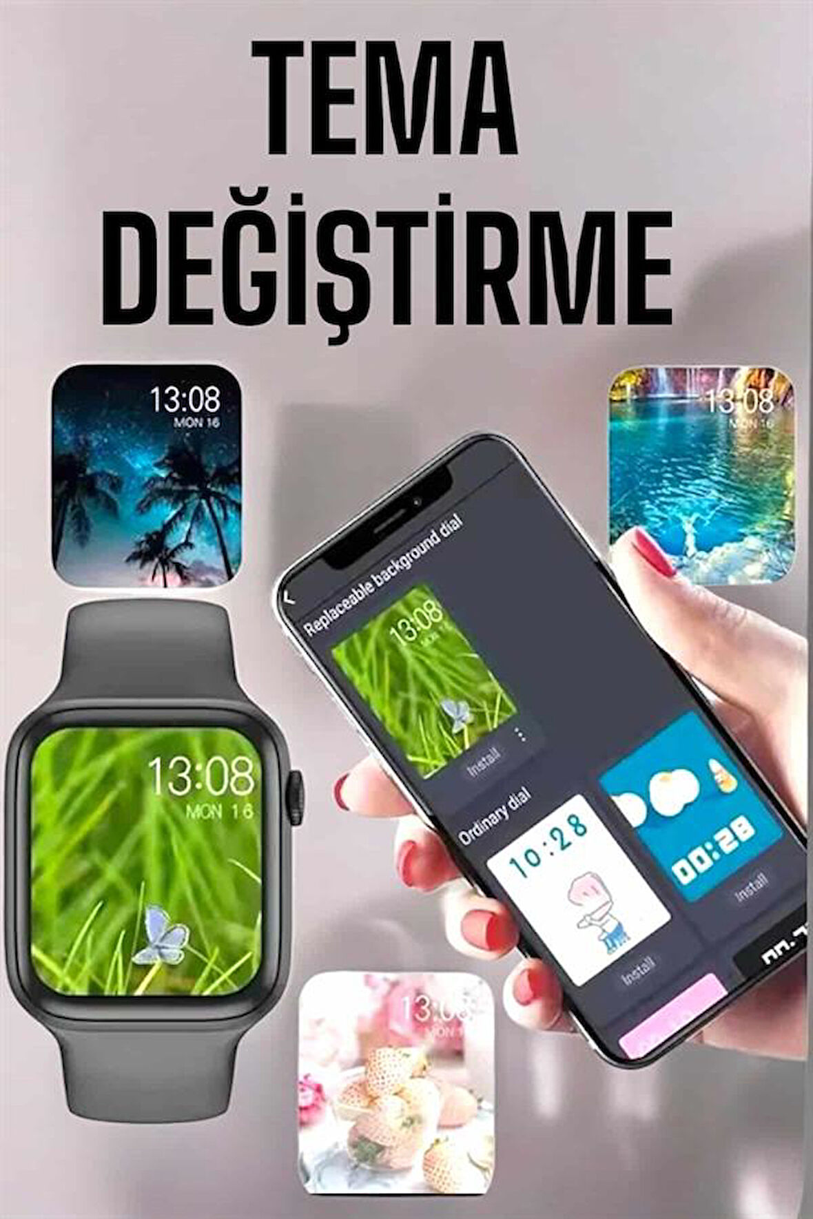 Akıllı Saat Amoled Ekran Yeni Nesil Bluetooth Bağlantılı