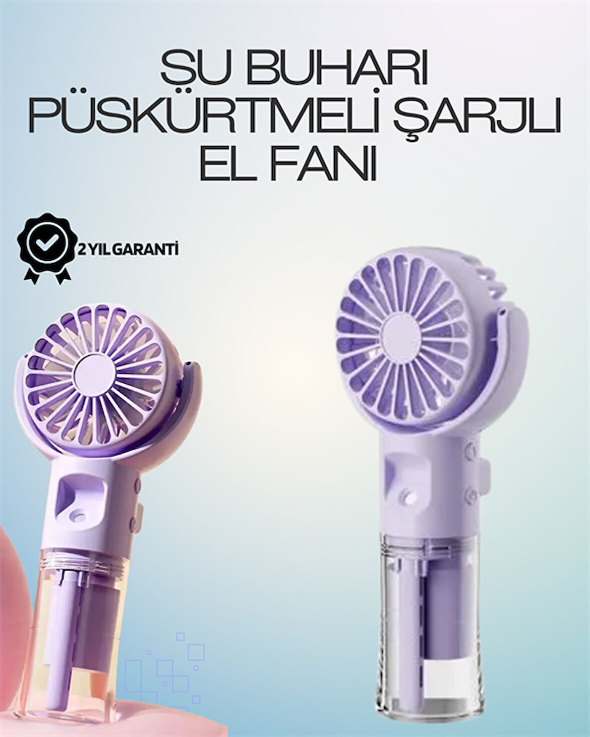 Şarjlı Buğu Fanı – Nemlendirici Sis Fonksiyonlu Tip-C Girişli Taşınabilir M