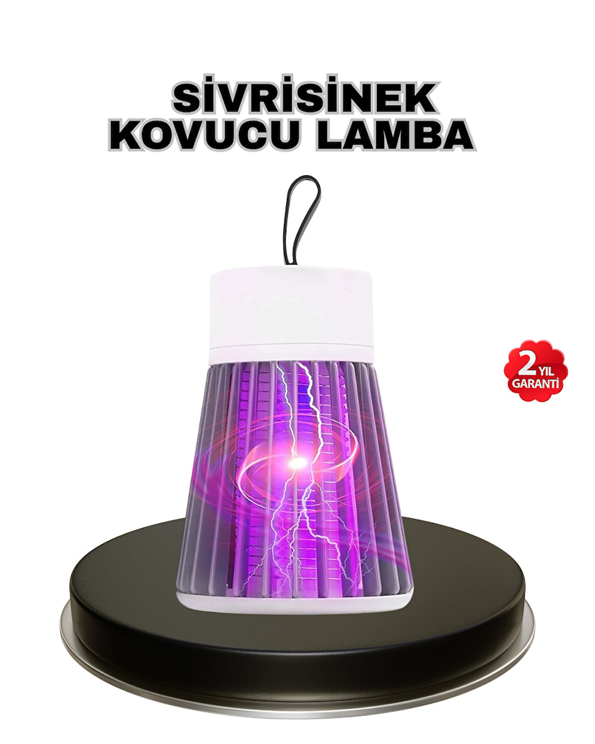 Mor Işıklı Şarjlı Böcek Öldürücü Lamba – Ev Balkon ve Kamp Kullanımına