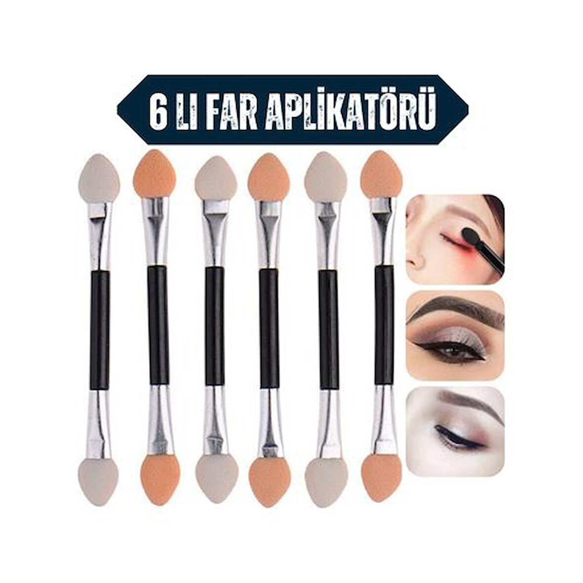 HSNET Far Aplikatör Göz Makyaj Çubukları 6 ADET