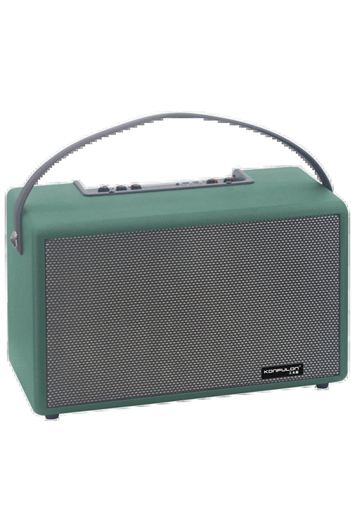 F32 2x50W Sürücülü 2 Adet Mikrofonlu BT 5.2 Kablosuz Hoparlör - Yeşil-(5796)