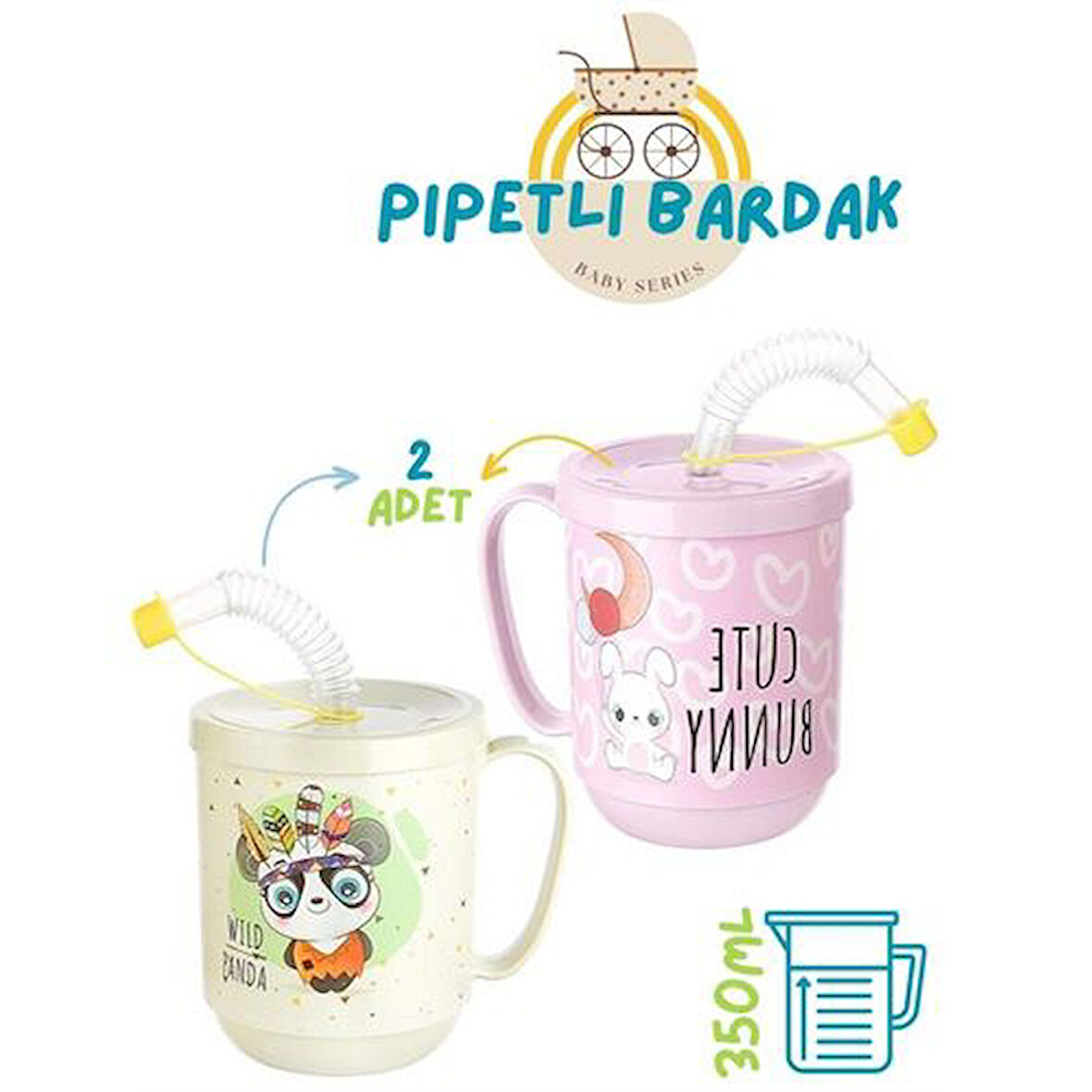 HSNET Pipetli Bardak 2 li Momma Design