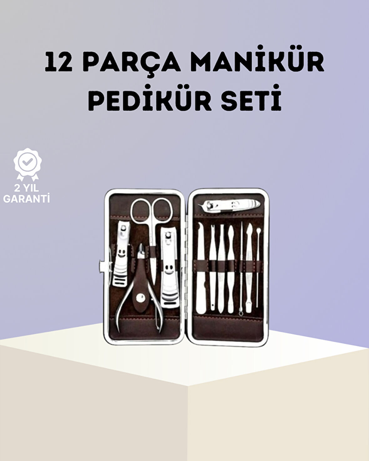 Paslanmaz Çelik Çok Fonksiyonlu 12 Manikür Seti