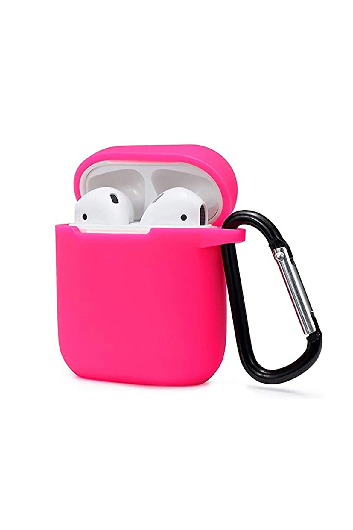 Airpods 2 (2.nesil) Sert Silikon Kılıf - Pembe-(5796)