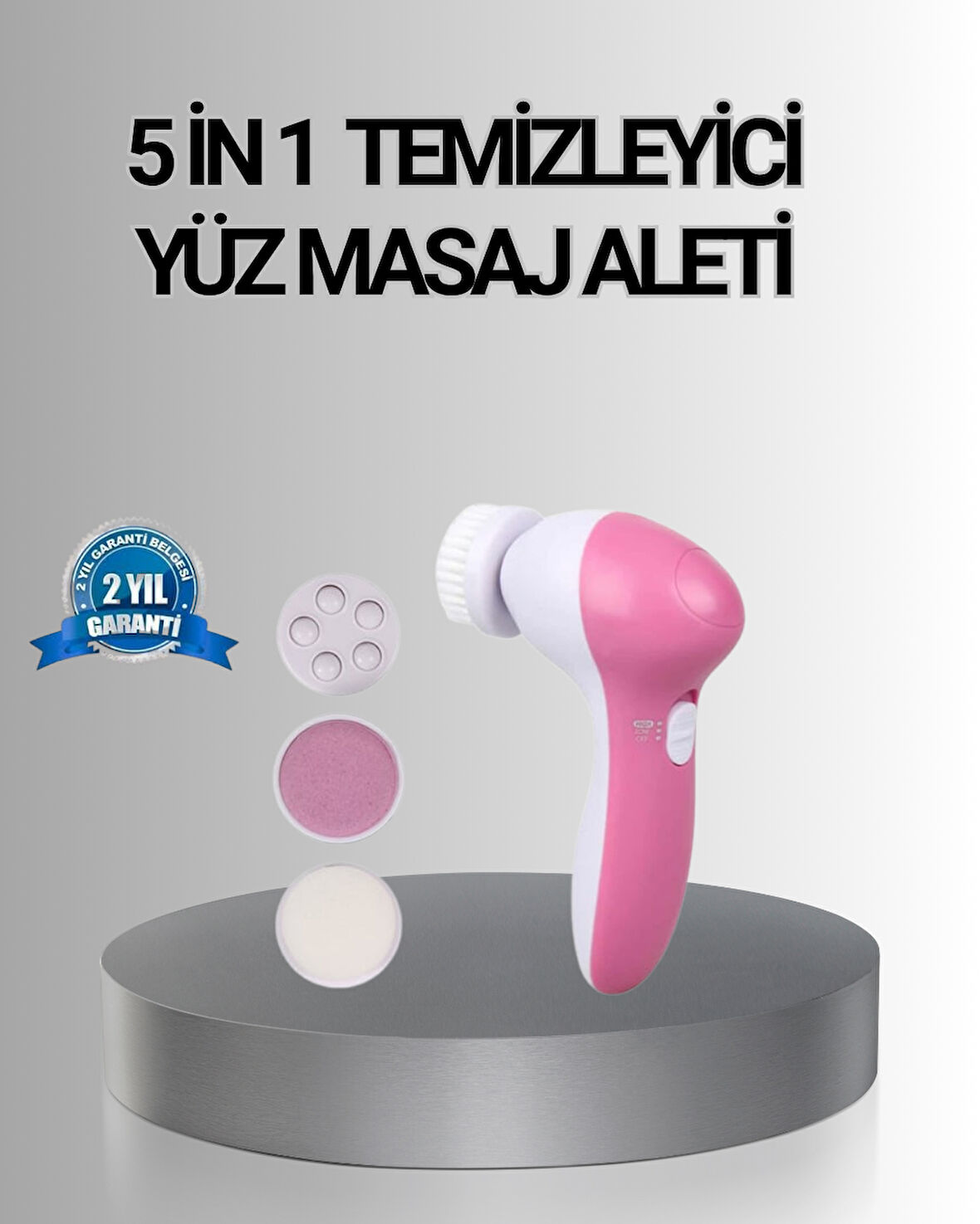 5 Başlıklı Yüz Masaj Aleti – Cilt Temizleme Peeling Siyah Nokta ve Gözenek Ba