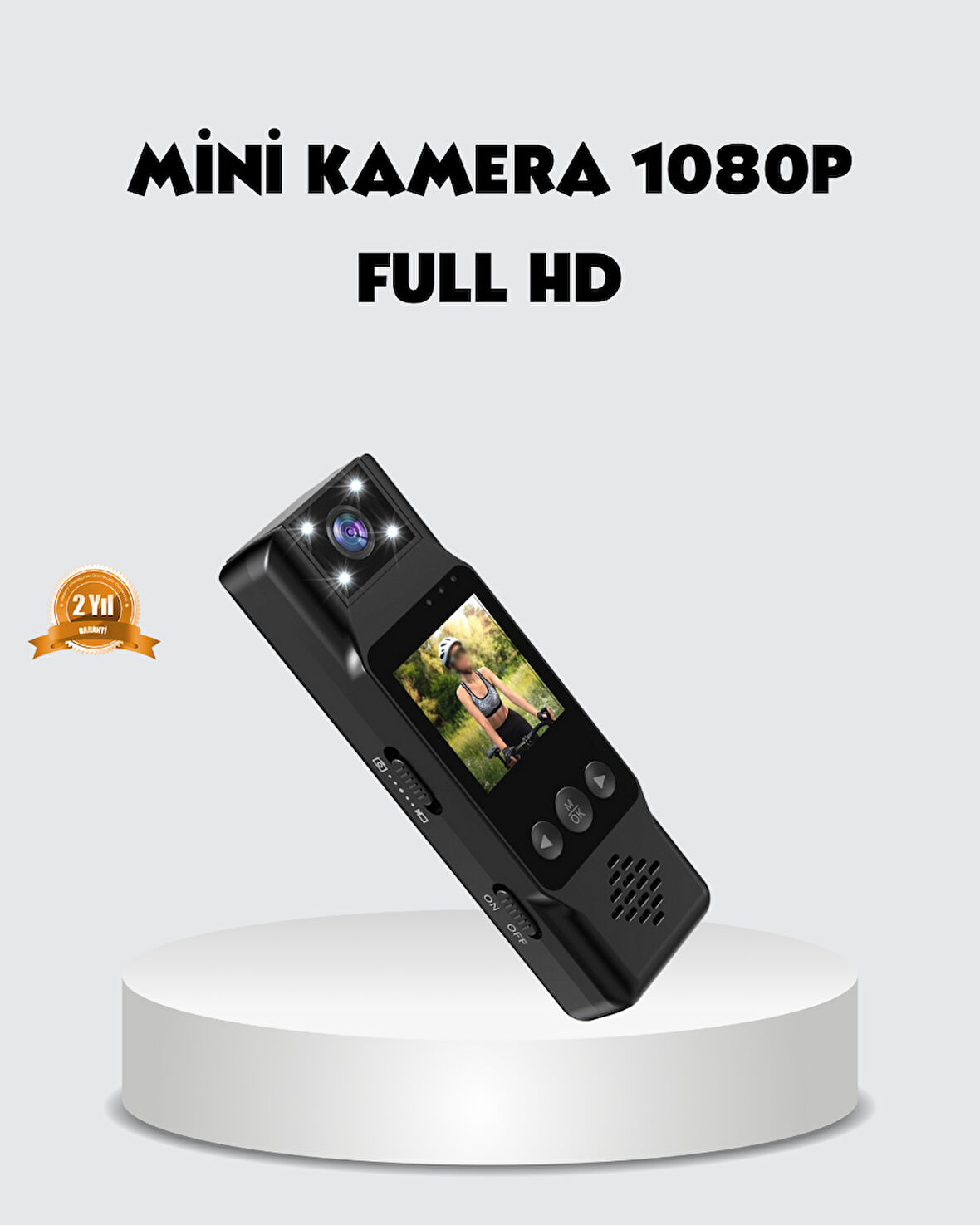 180 Derece Dönebilen Mini Kamera Full HD TFT Ekran Hareket Sensörlü