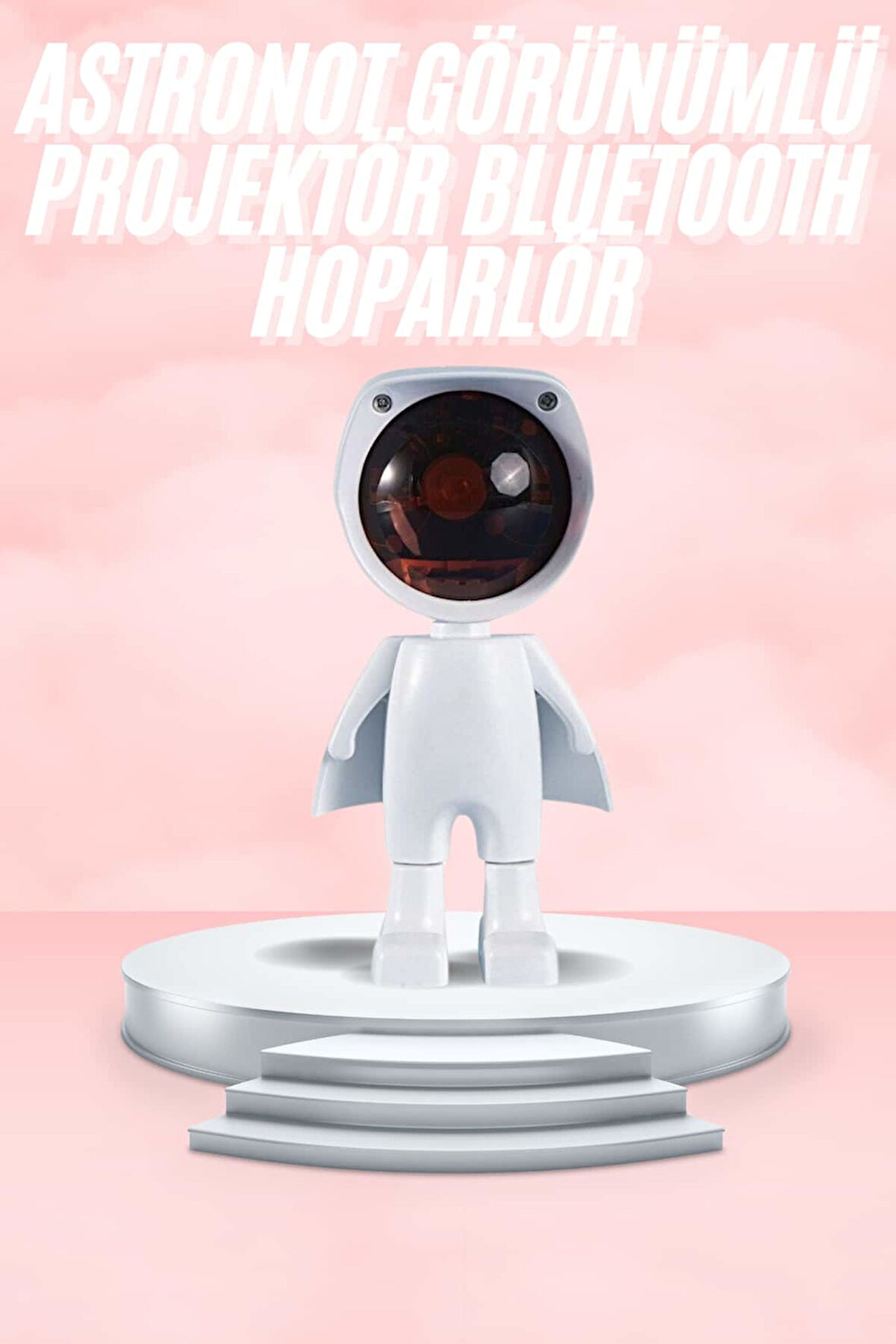 Gün Batımı Lambası Işık Arka Plan Projektör Sevimli Astronot Enerji Tasarrufl