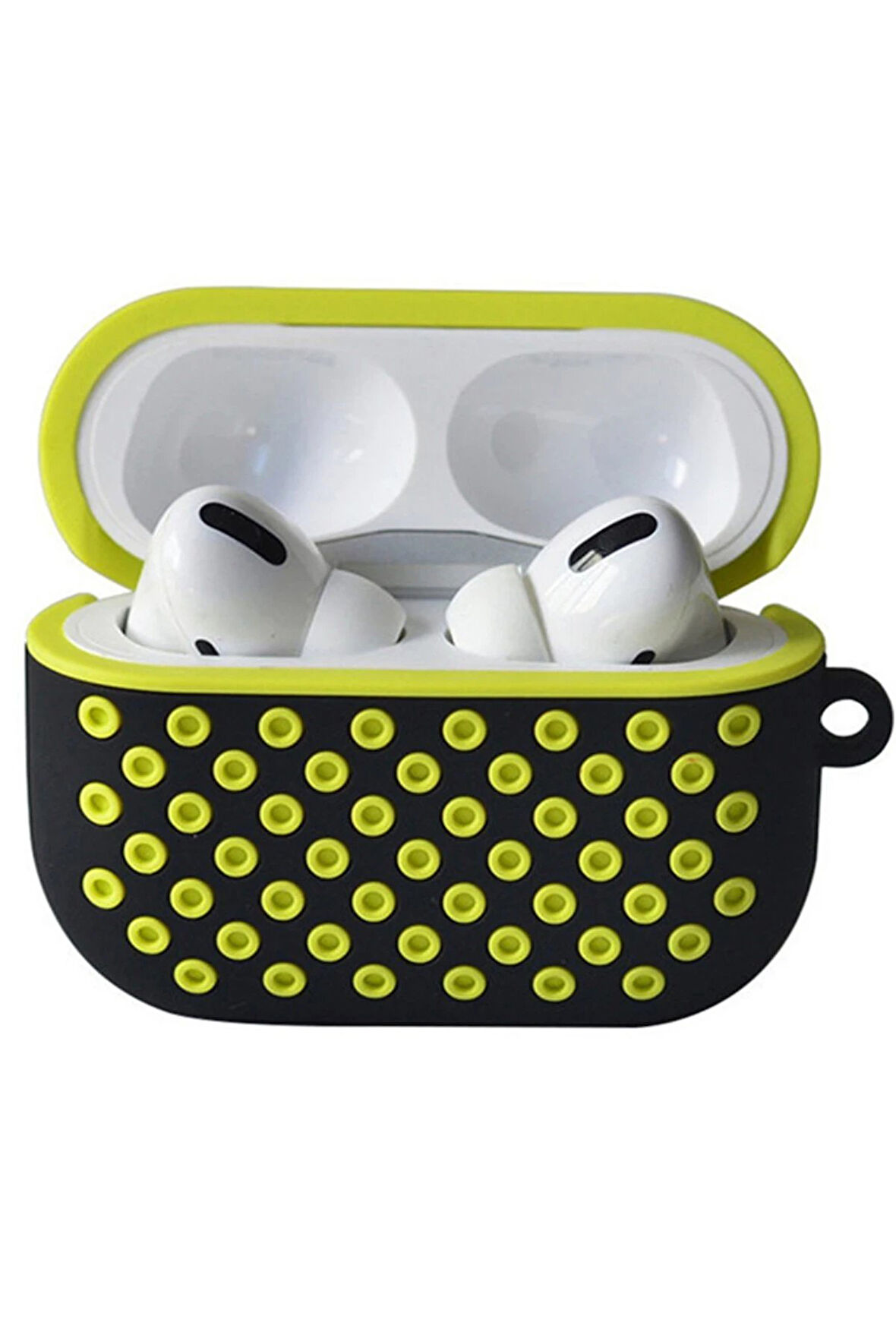Airpods Pro 2 (2.nesil) Spor Delikli Kılıf - Siyah-Sarı-(5796)