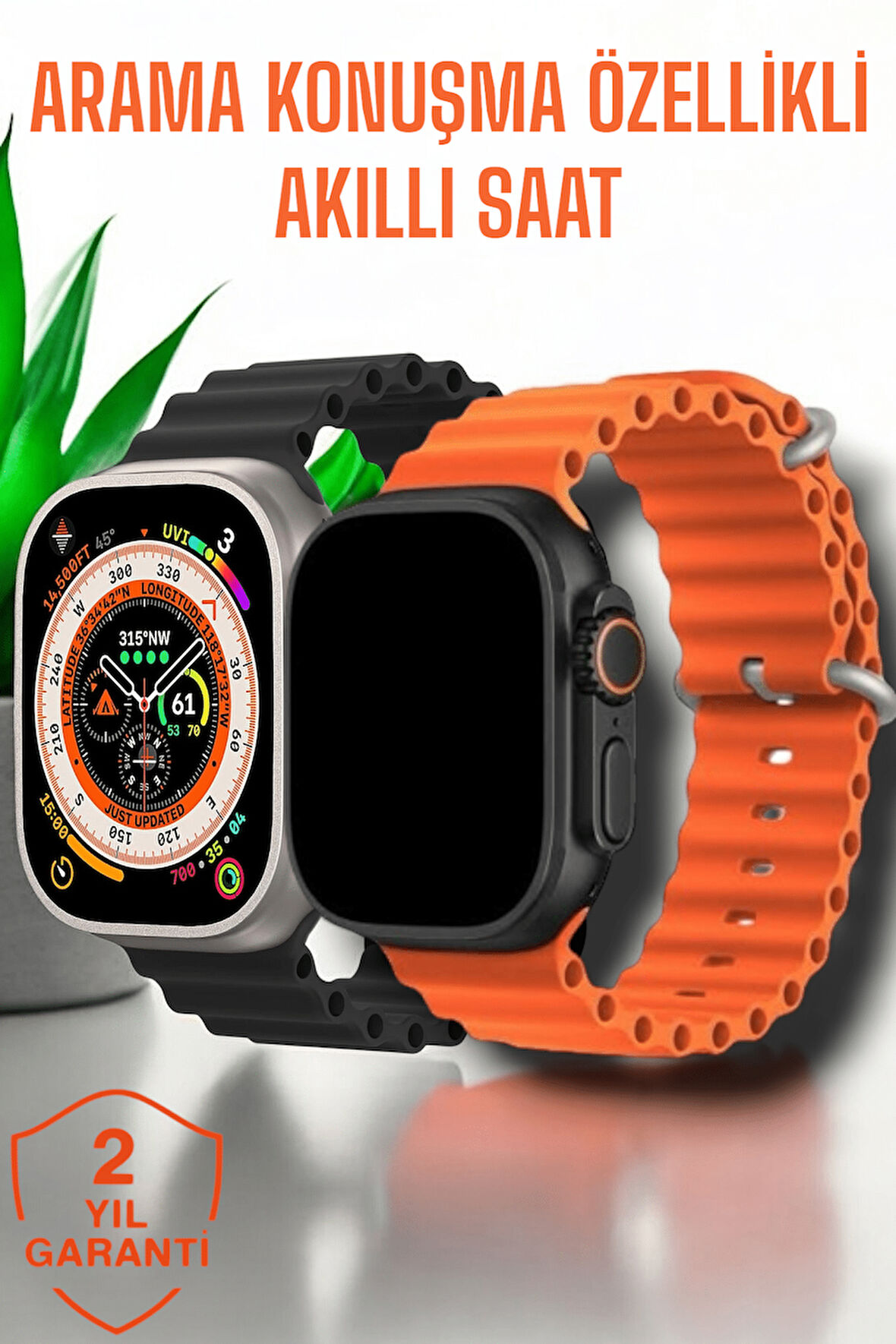 Suya ve Toza Dayanıklı 45 MM Akıllı Saat Bildirim ve Cevapsız Çağrı Görünt