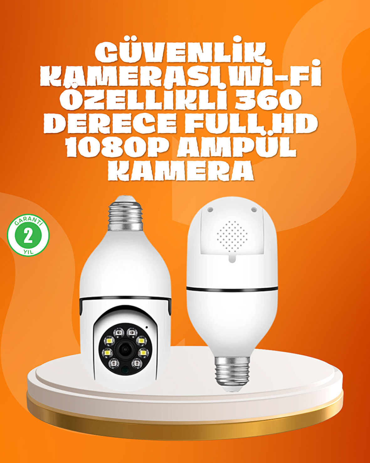 Tam Karanlıkta Görüntüleme Sağlayan 1080P Ampul Güvenlik Kamerası