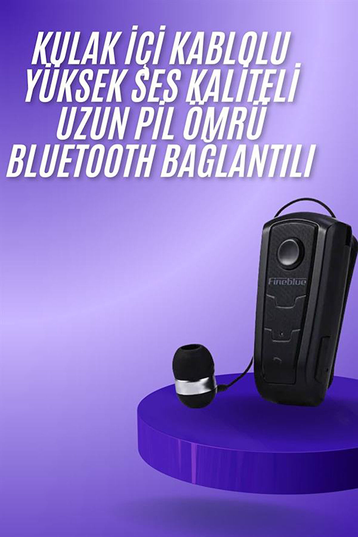 Makaralı Bluetooth Kulakiçi Yaka Kulaklığı Kablosuz Kulaklık