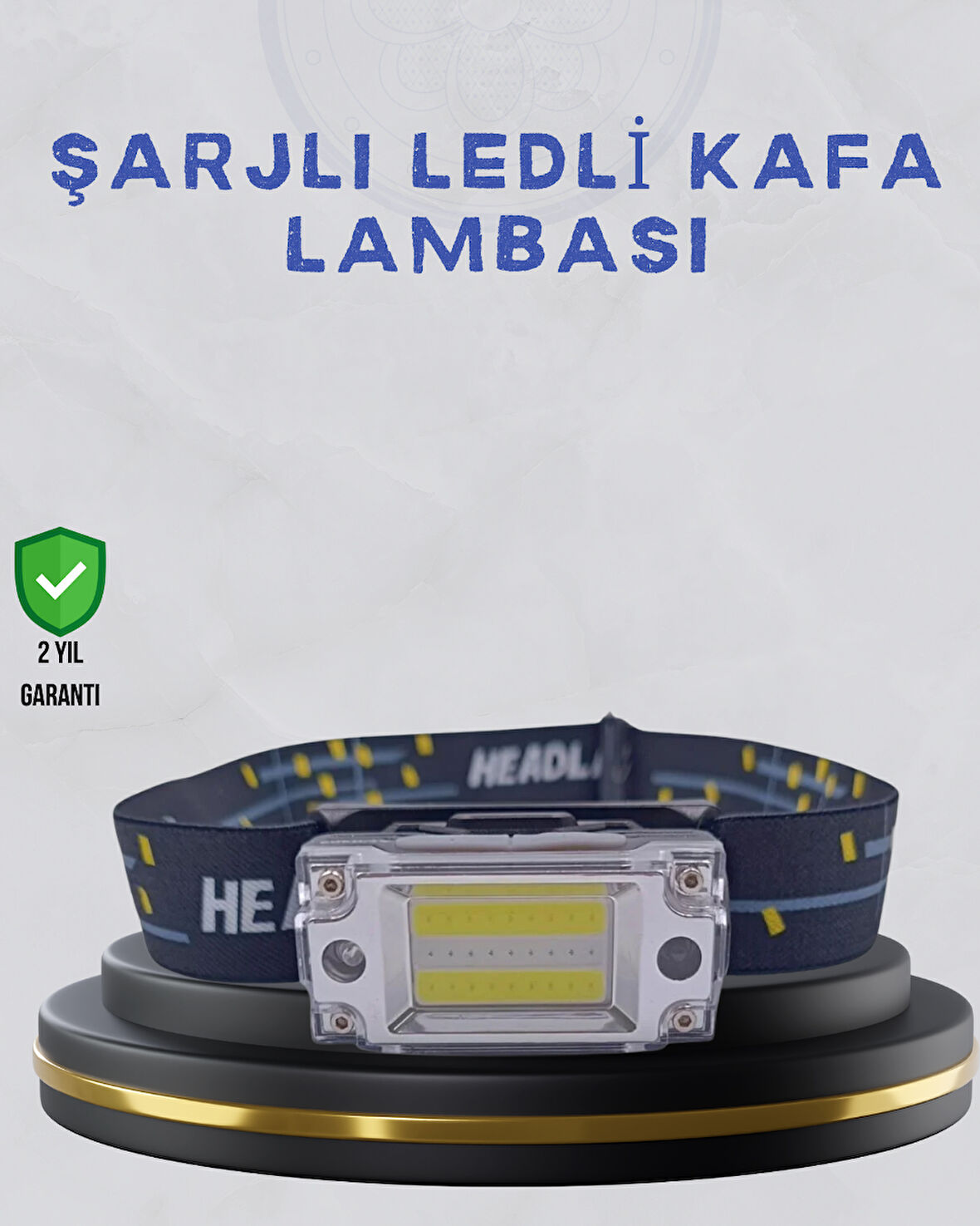 Kompakt LED Kafs Feneri USB Şarjlı Manyetik 2 Işık Modlu 215 Lümen