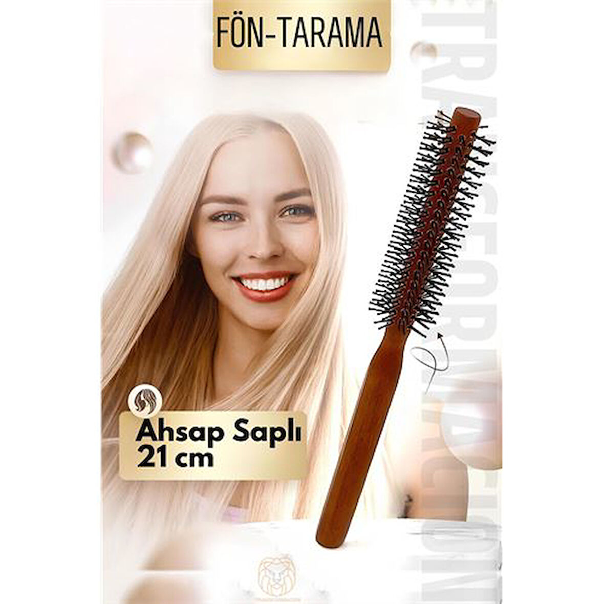 HSNET Fön Fırçası Ahşap Saplı Tarama Fırçası