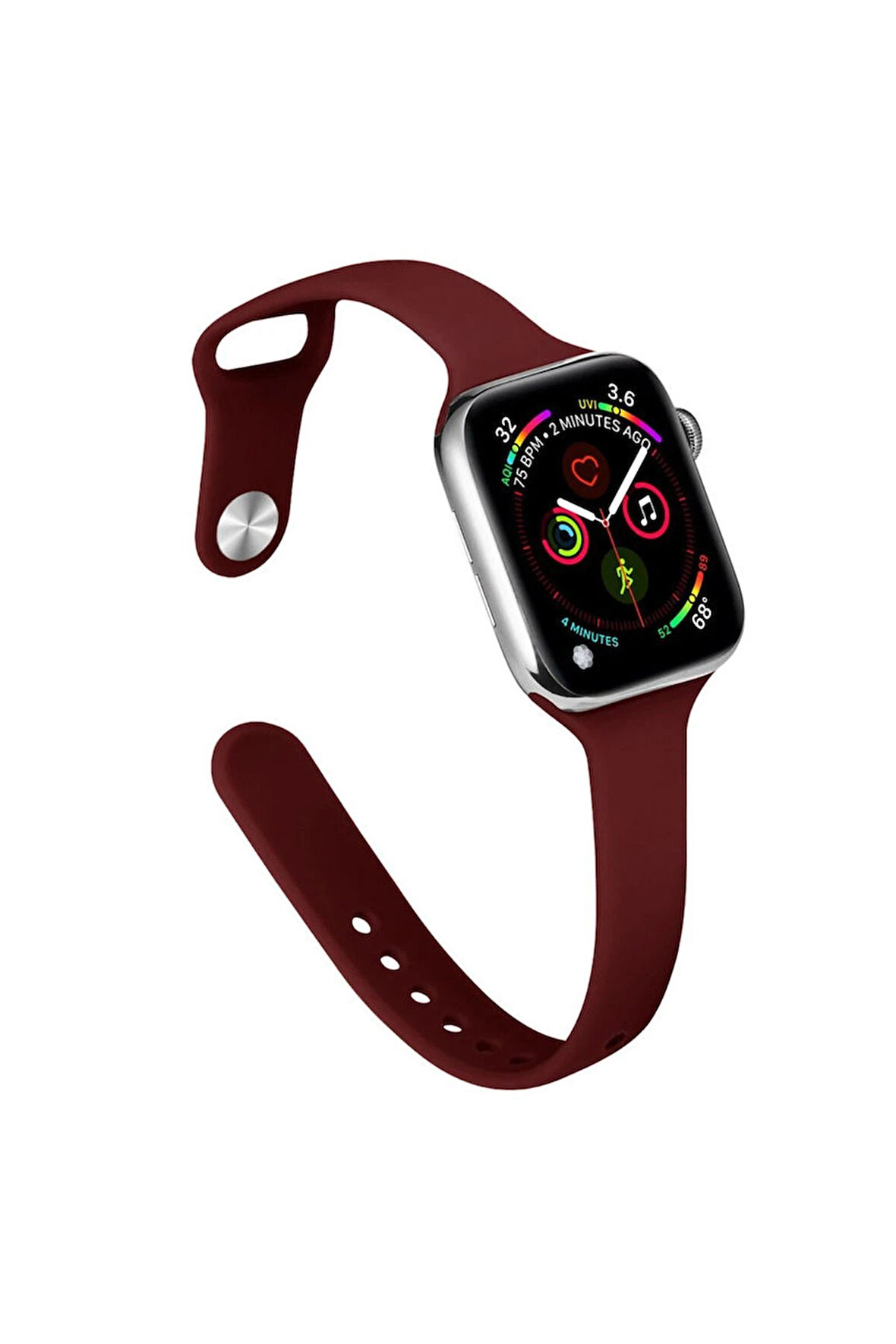 Apple Watch 42mm Klasik Kordon - Bordo-(5796)