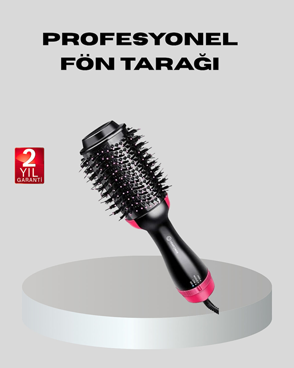 1200W Fön Tarağı – 3 Isı Ayarı Negatif İyonlu Hızlı ve Pürüzsüz Sonuç