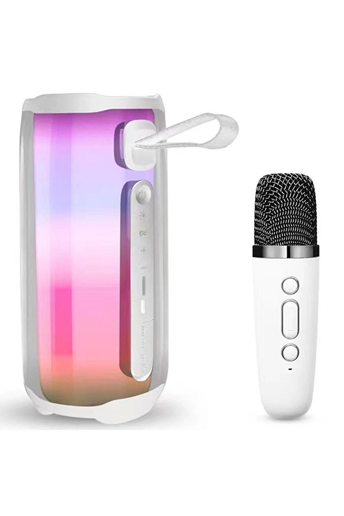 Pluse 5 Mikrofonlu RGB Kablosuz Hoparlör - Beyaz-(5796)