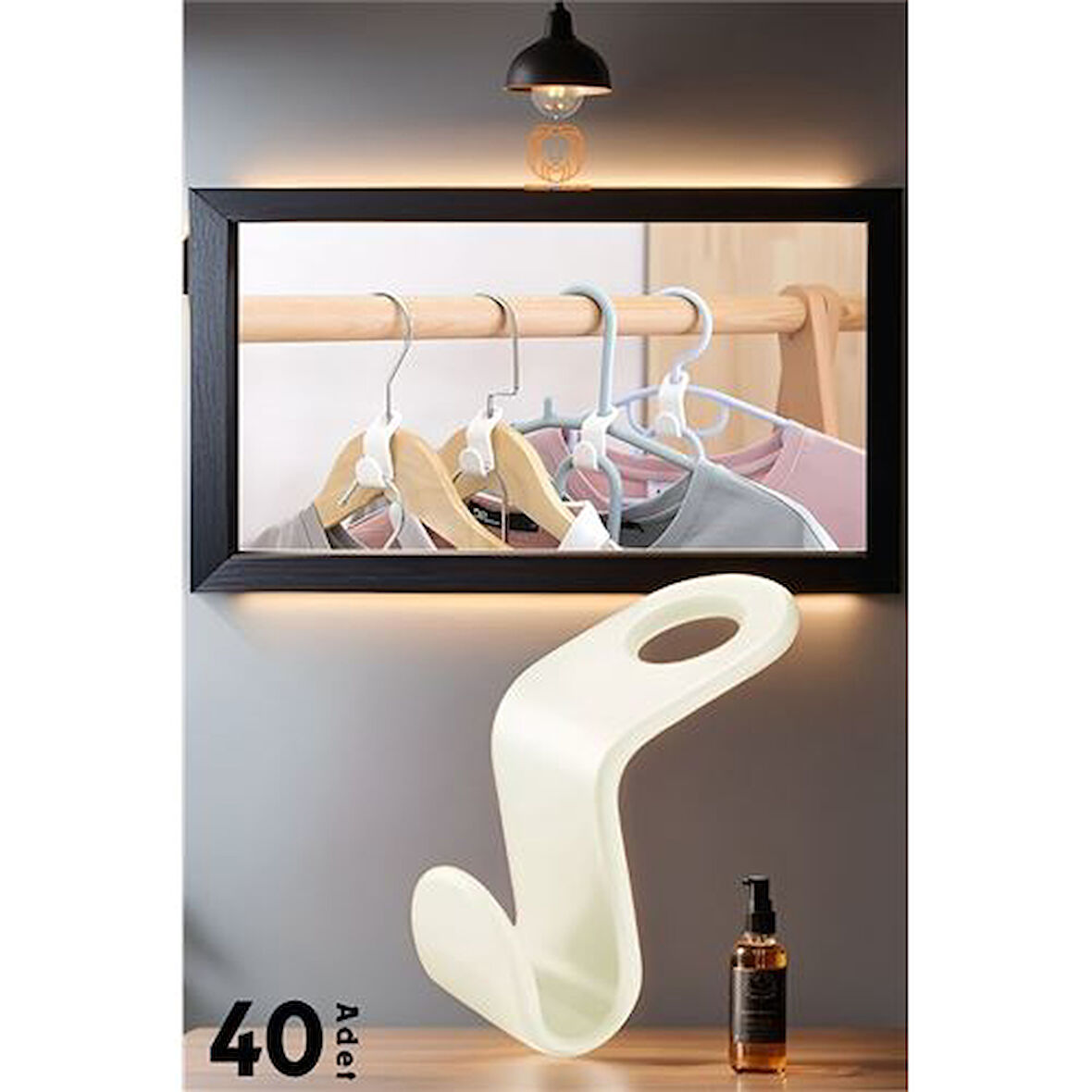 HSNET Askı Çoklayıcı Kanca 40 ADET