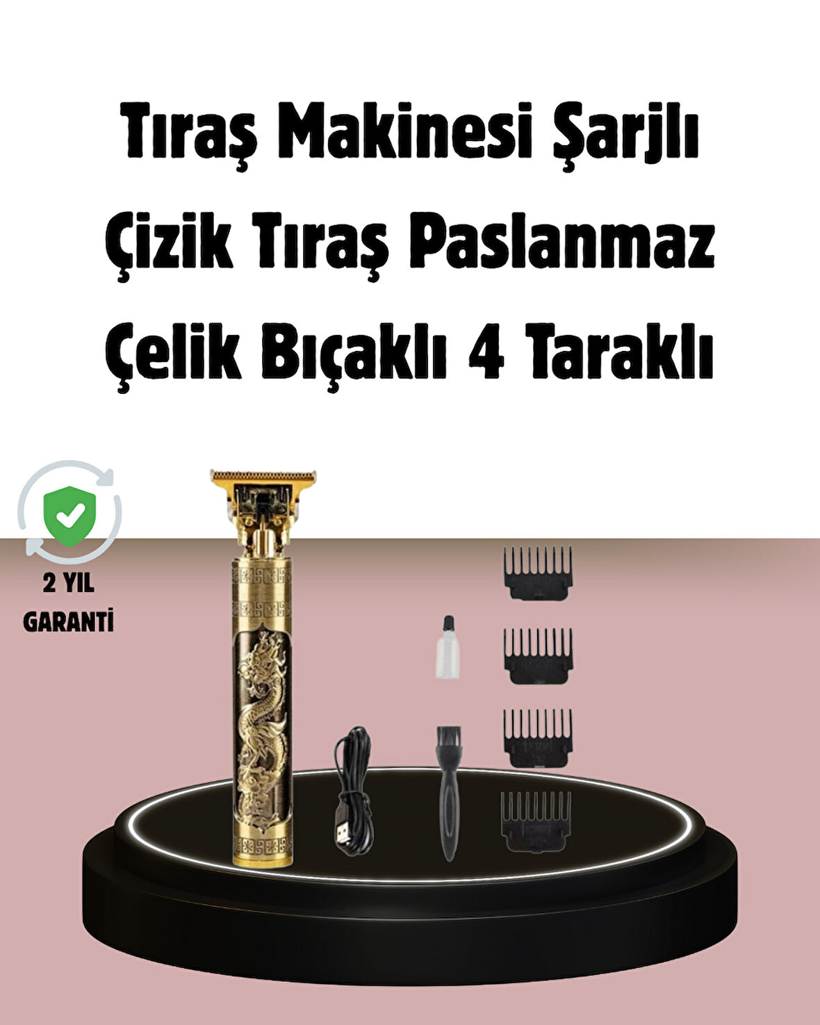 Şarjlı Titanyum Bıçaklı Saç Kesme Makinesi