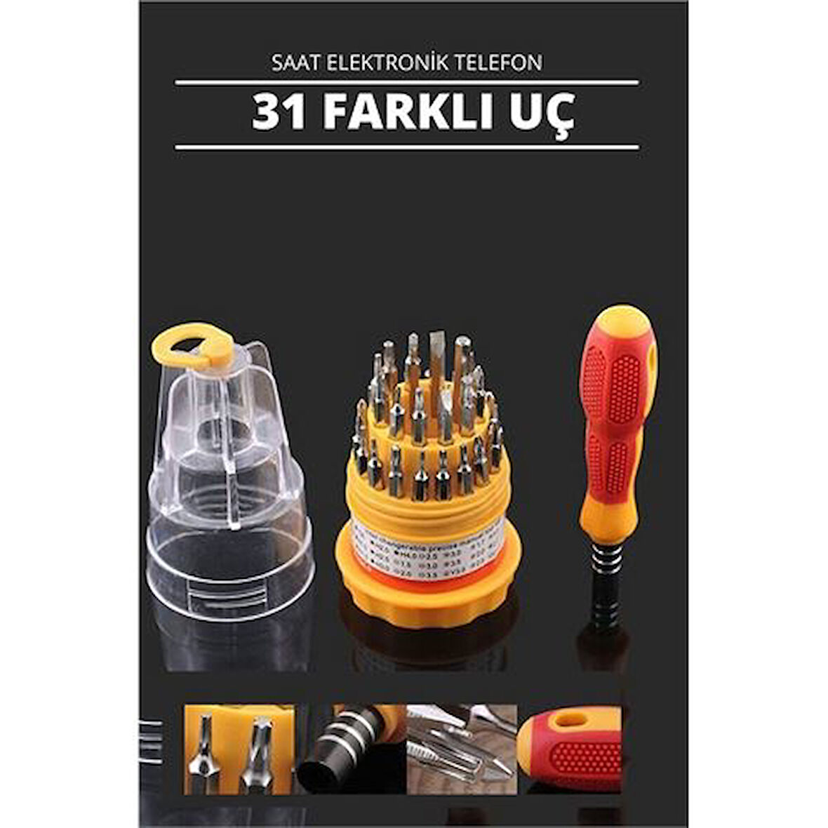 HSNET 30 Uçlu Tornavida Seti - Saat Tornavidası - Telefon Tamir Tornavidası Dayan