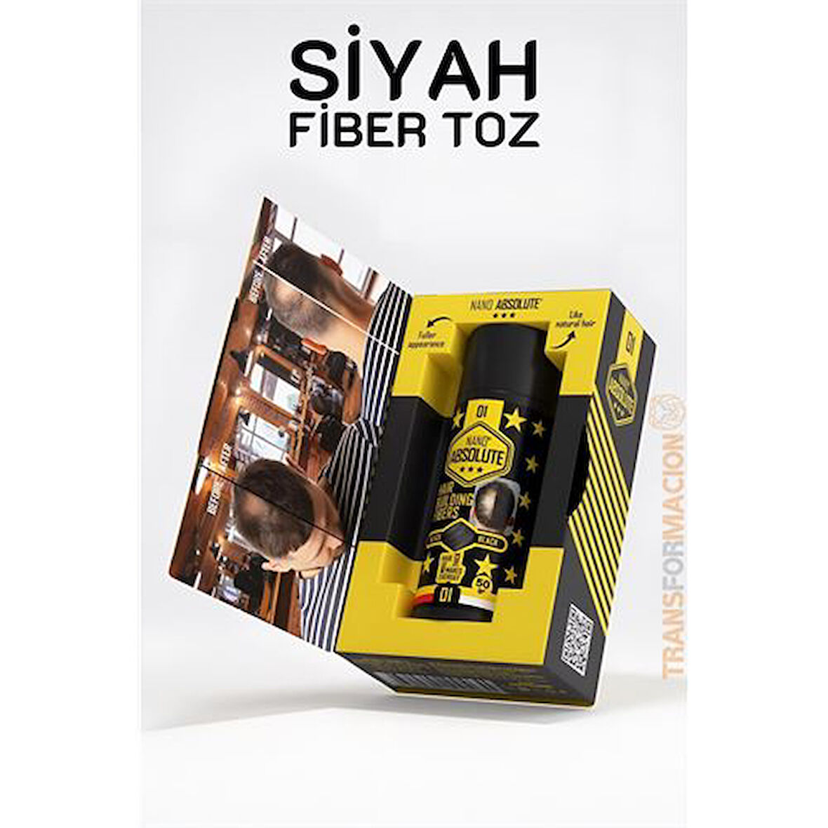 HSNET Saç Dolgunlaştırıcı Fiber Topik Toz SİYAH 50 Gram