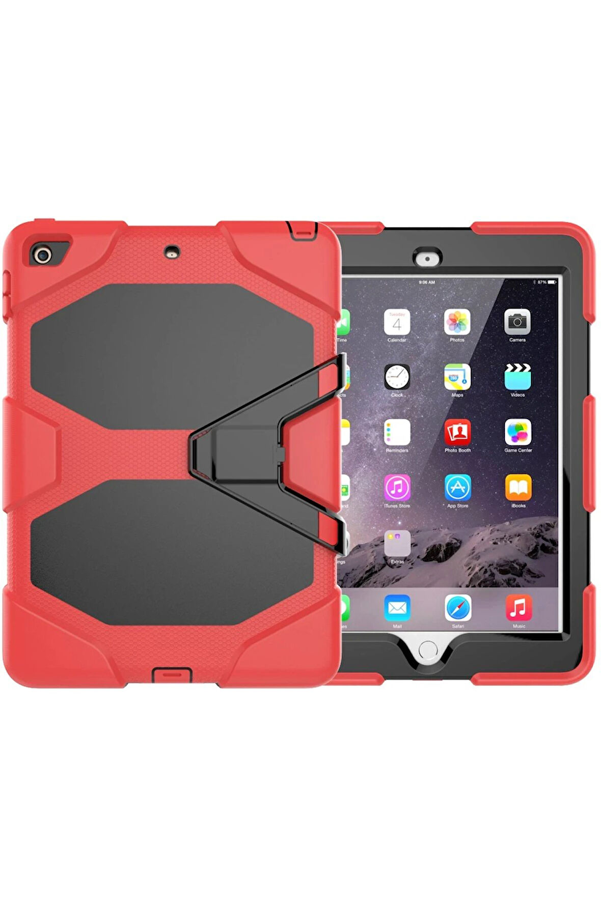 iPad 5 Air 9.7 Kılıf Griffin Tablet Kapak - Kırmızı-(5796)