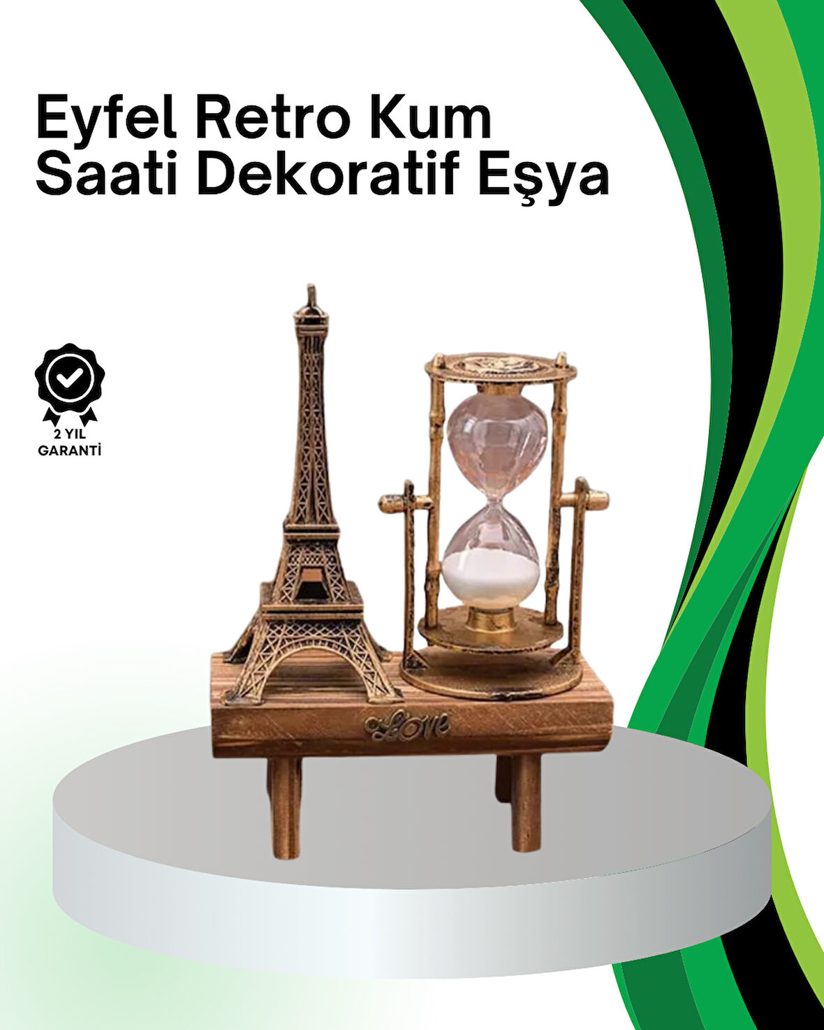 Dekoratif Kum Saati – Ahşap Malzeme Hediyelik Masa Aksesuarı