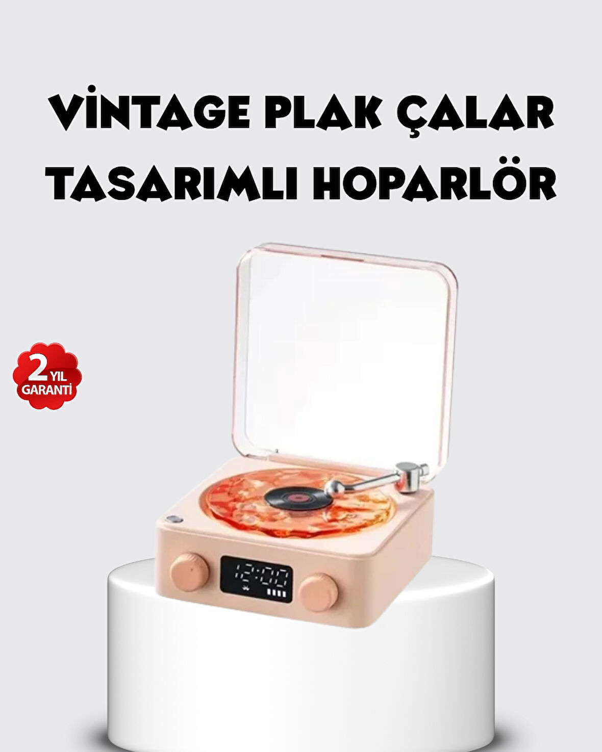 Bluetooth Hoparlörlü Gece Lambası Dijital Saatli Şeffaf Su Dalgası Işıklı De