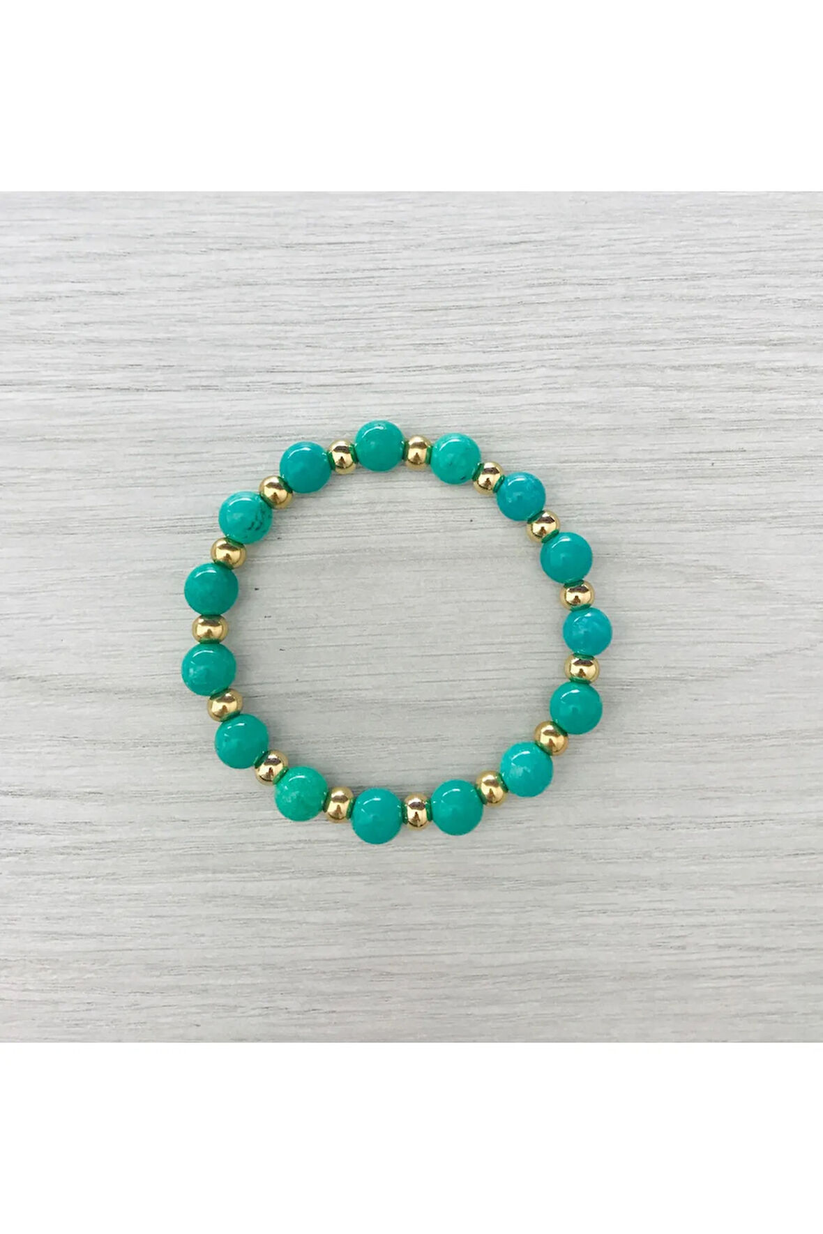 MK TASARIM GERÇEK TURKUAZ YAŞI BİLEKLİK MKT054