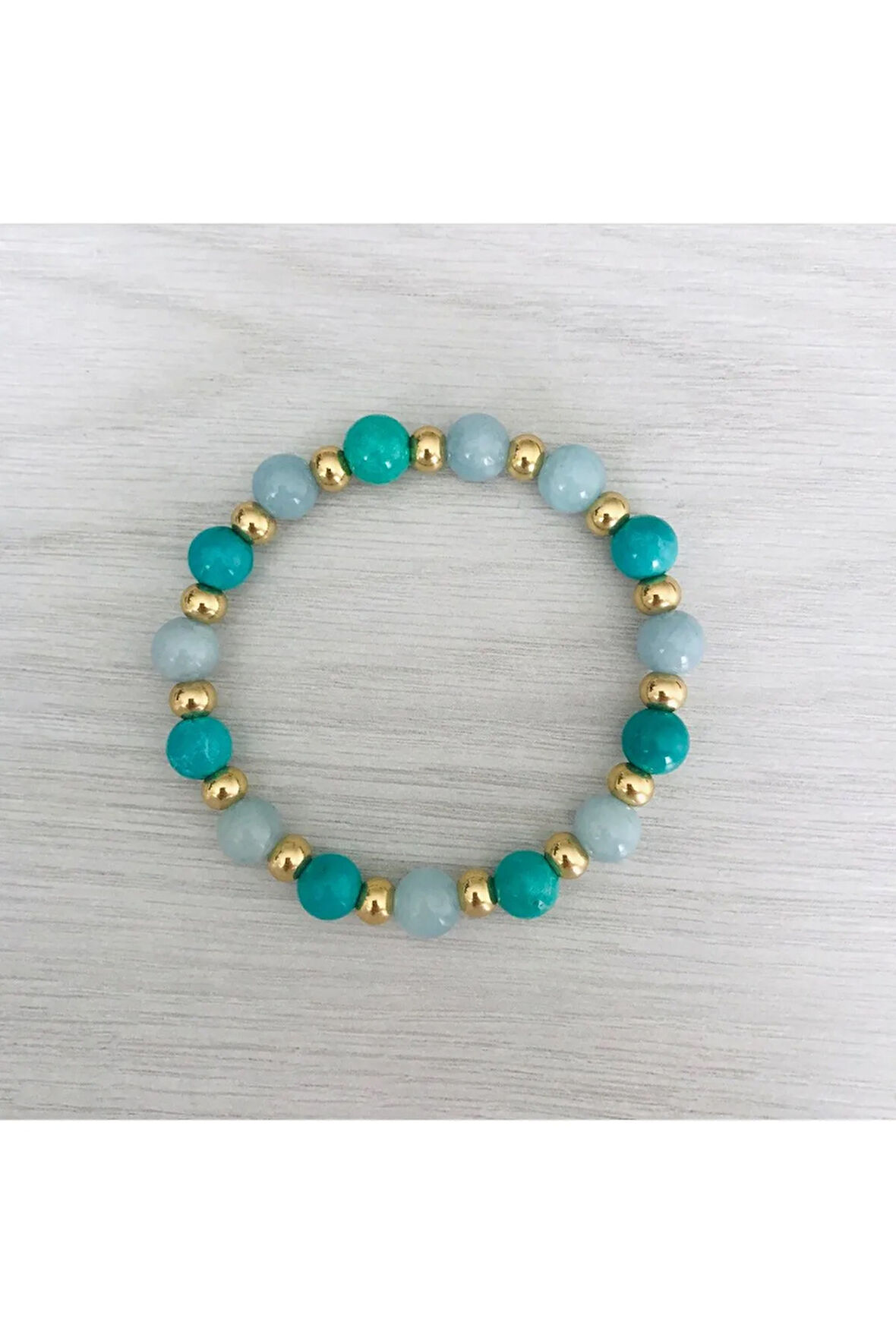 MK TASARIM GERÇEK MAVİ KUVARS TURKUAZ TAŞI BİLEKLİK MKT2025012