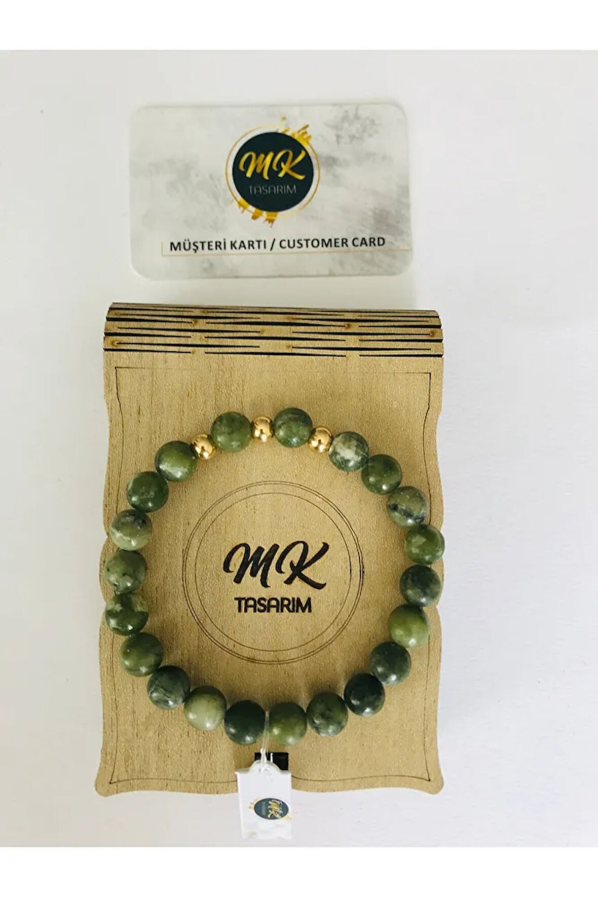 MK TASARIM GERÇEK YEŞİM TAŞI BİLEKLİK MKT34002