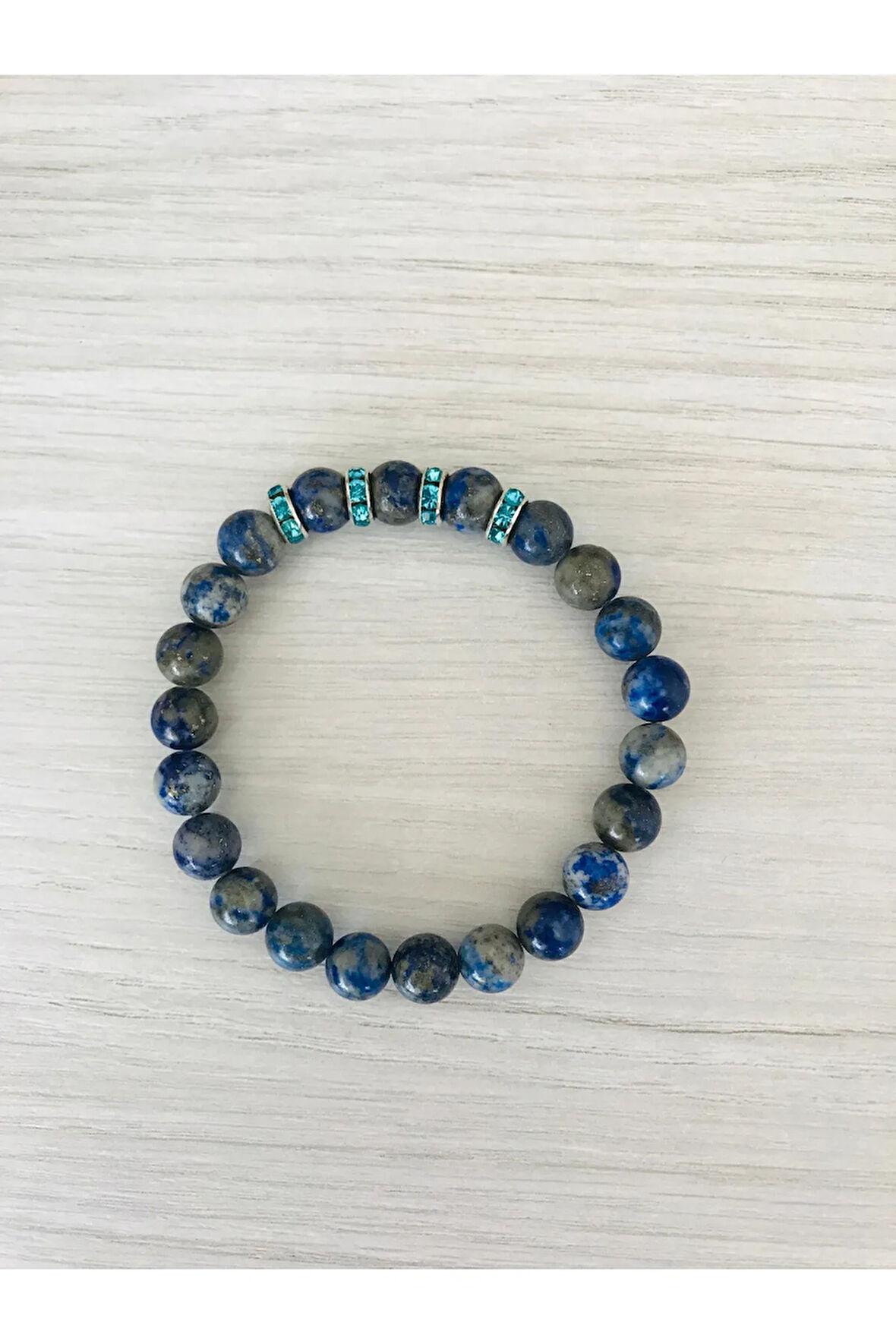 Gerçek Lapis Lazuli Taşı Bileklik - Renkleri Kendi Rengidir- Boya Değildir - Mkt54001