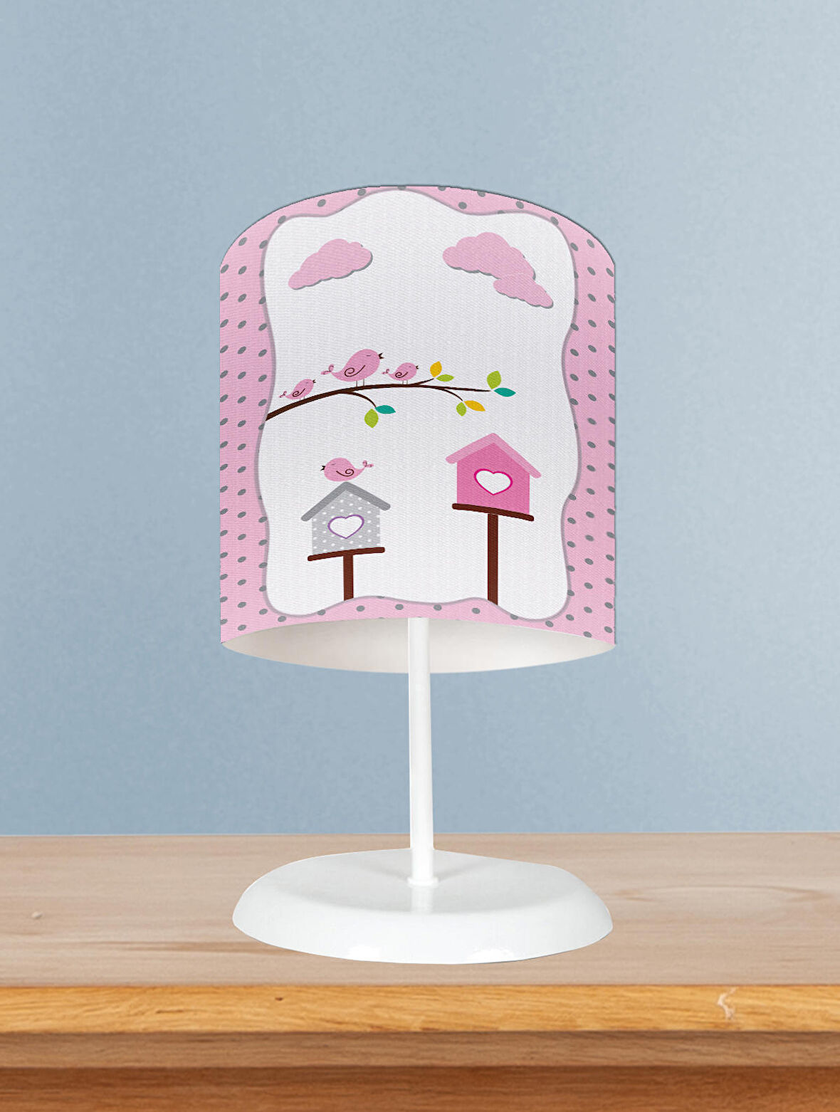 MEKTA HOME BEBEK VE ÇOCUK ODASI kuKş Yuvalı Desenli Abajur