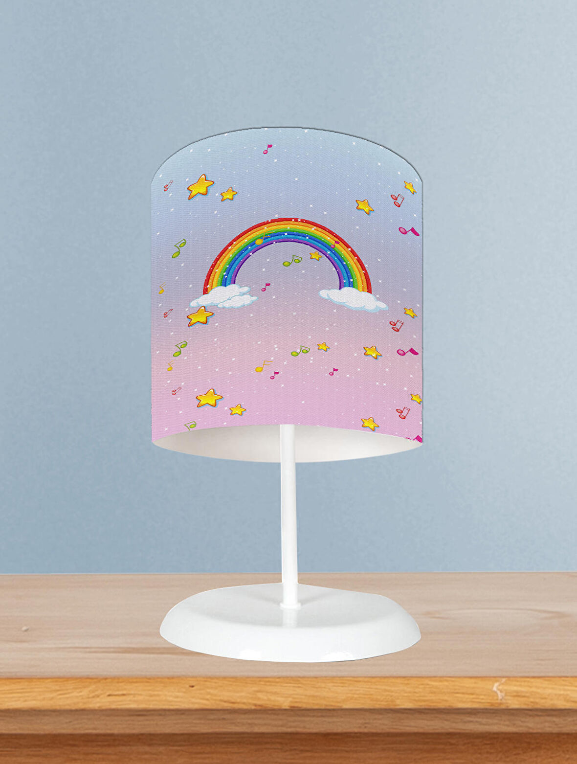 MEKTA HOME BEBEK VE ÇOCUK ODASI Seksek ve Gökkuşağı Desenli Abajur