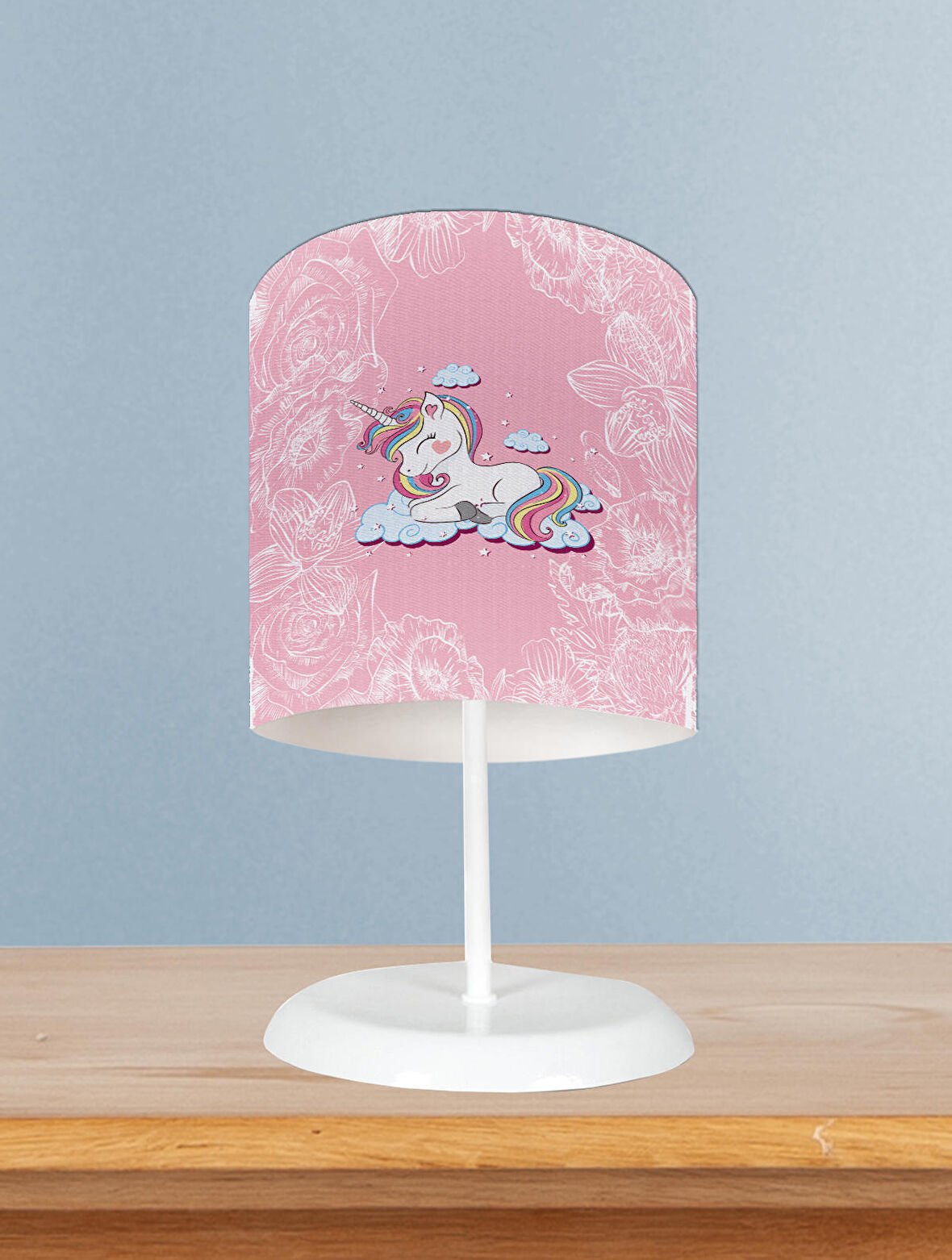MEKTA HOME BEBEK VE ÇOCUK ODASI Unicorn ve Seksek Desenli Abajur