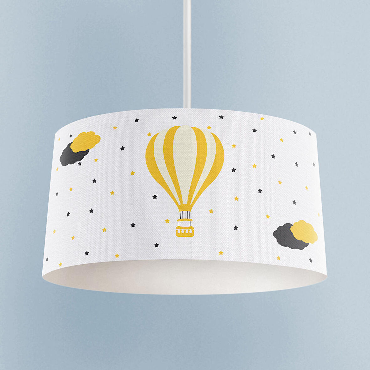 MEKTA HOME BEBEK VE ÇOCUK ODASI Uçan Balon ve Bulut Desenli Avize