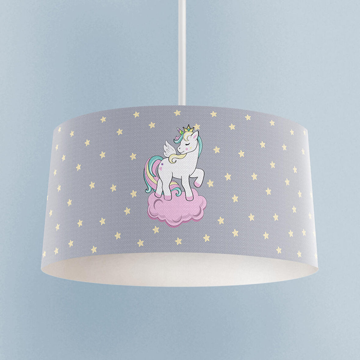 MEKTA HOME BEBEK VE ÇOCUK ODASI Seksekli Unicorn Desenli Avize