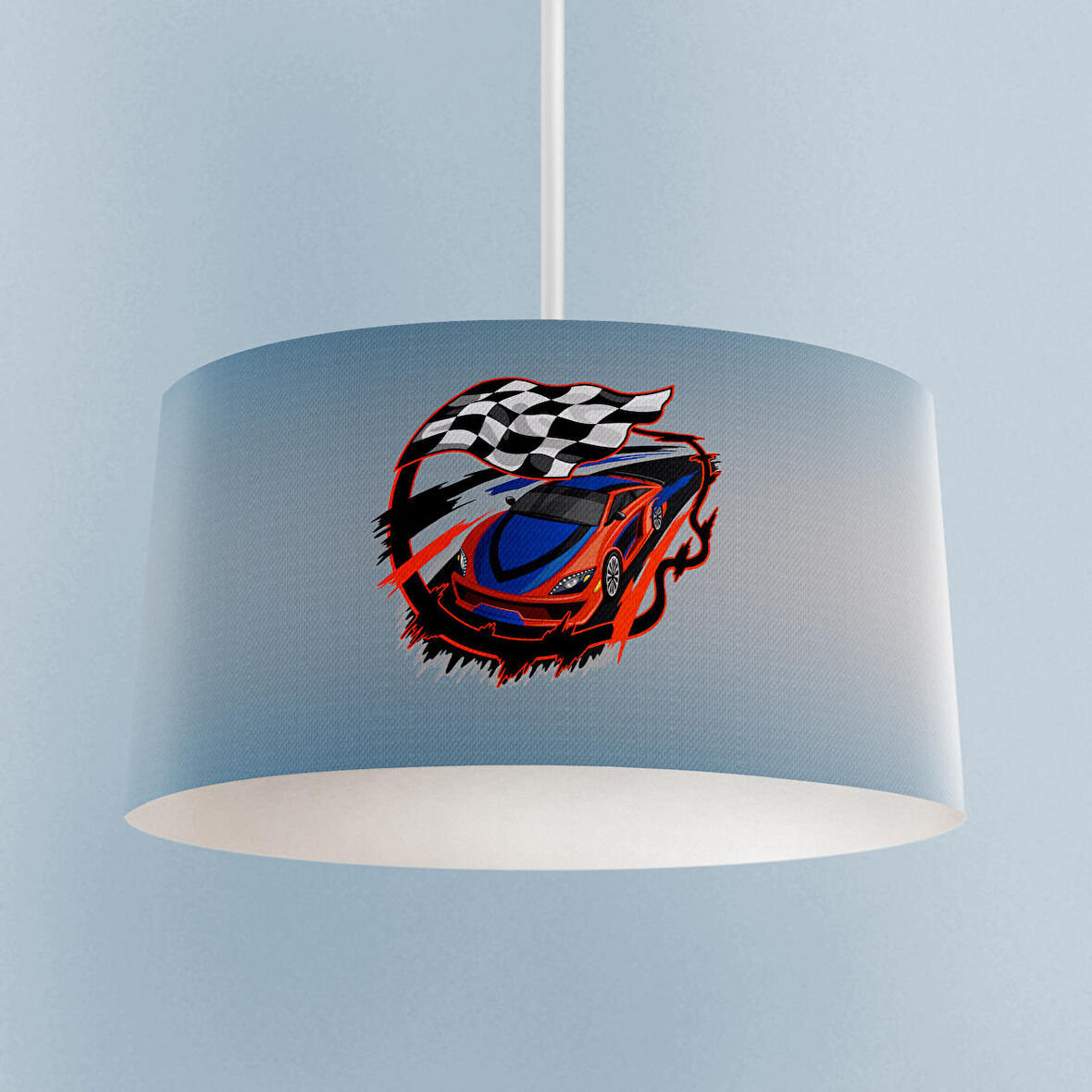 MEKTA HOME BEBEK VE ÇOCUK ODASI Mavi McQueen Deseli Avize