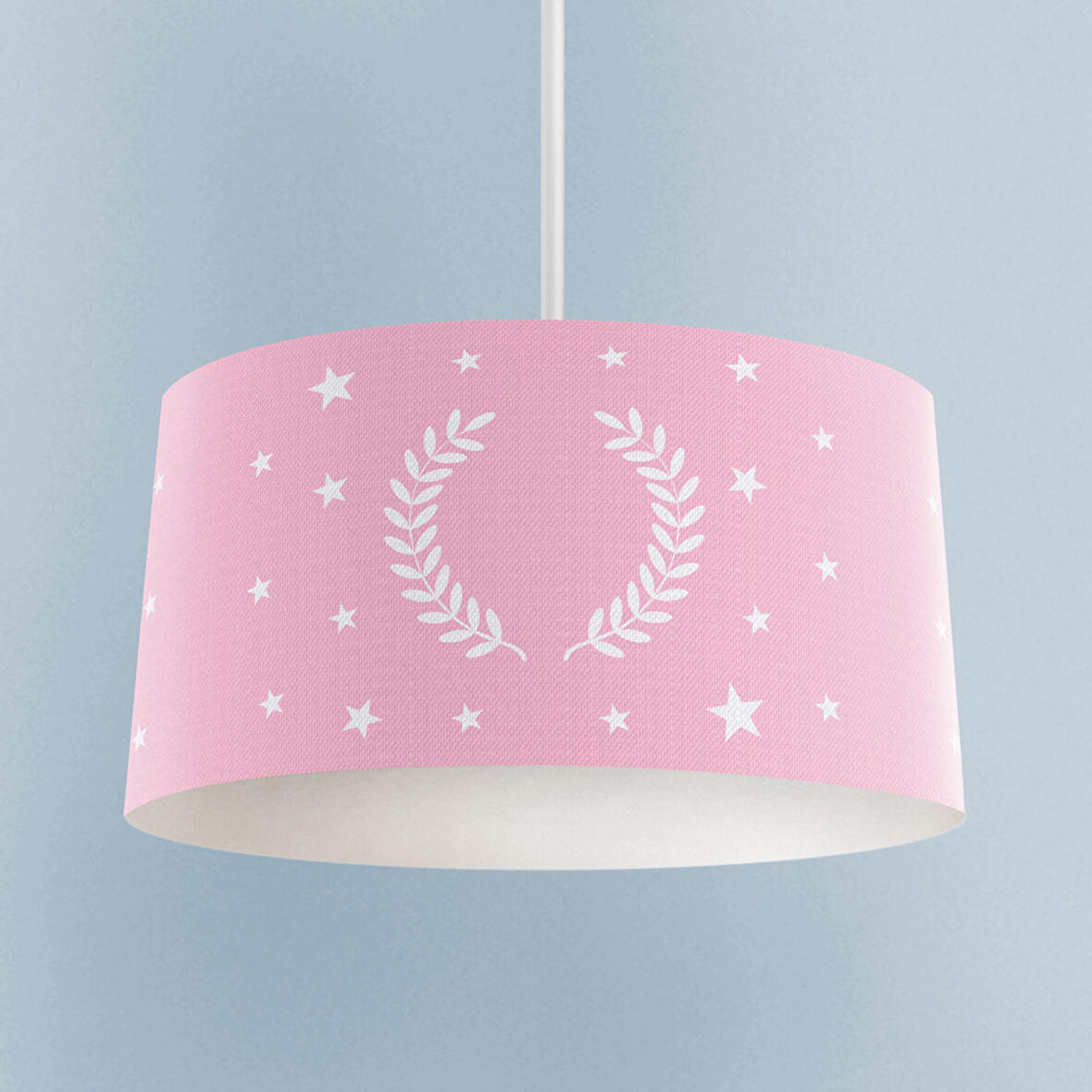 MEKTA HOME BEBEK VE ÇOCUK ODASI Çelenk ve Yıldız Desenli Çerçeveli Avize