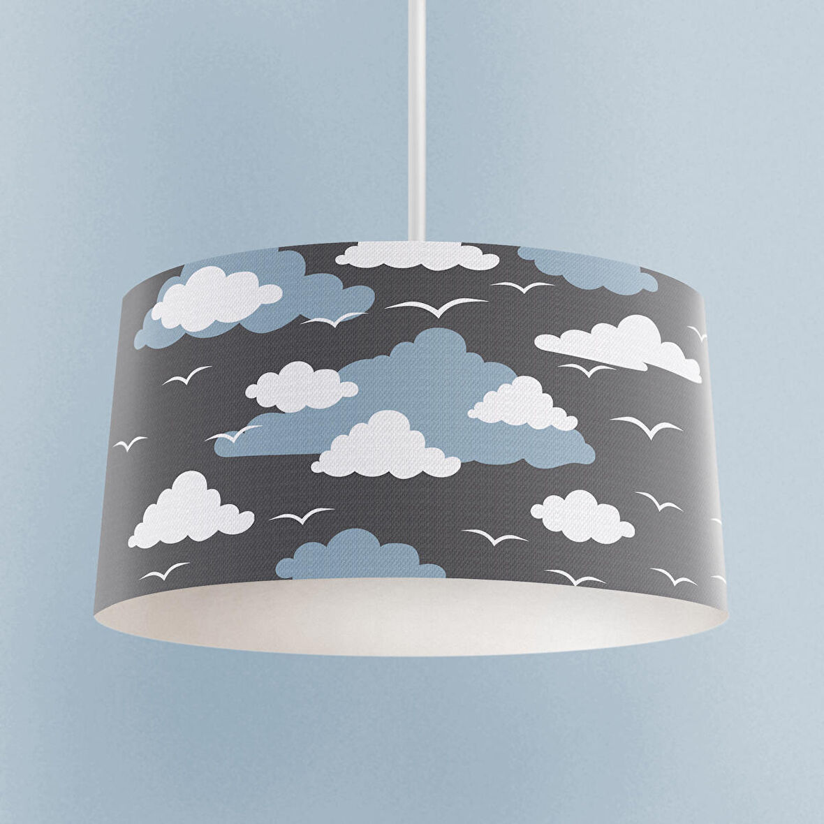 MEKTA HOME BEBEK VE ÇOCUK ODASI Bulut ve Martı Desenli Avize