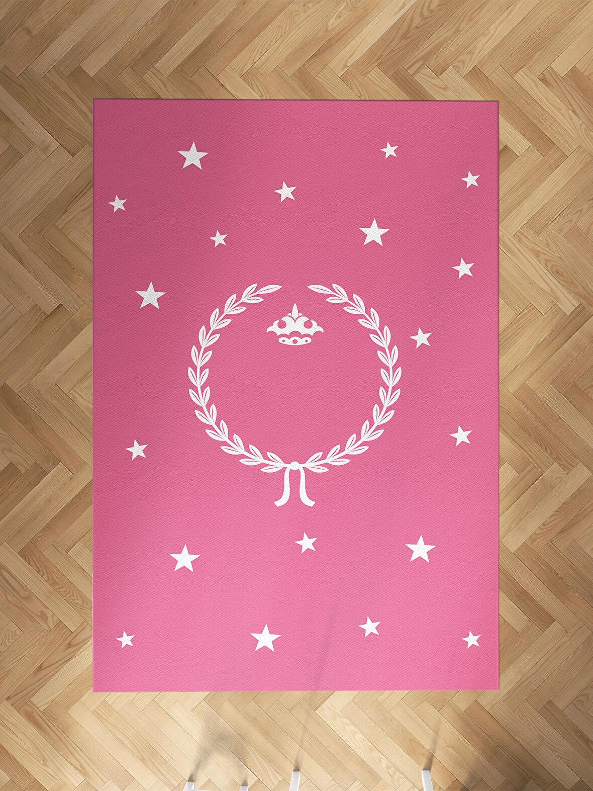 MEKTA HOME BEBEK VE ÇOCUK ODASI Pembe Başak Desenli Halı